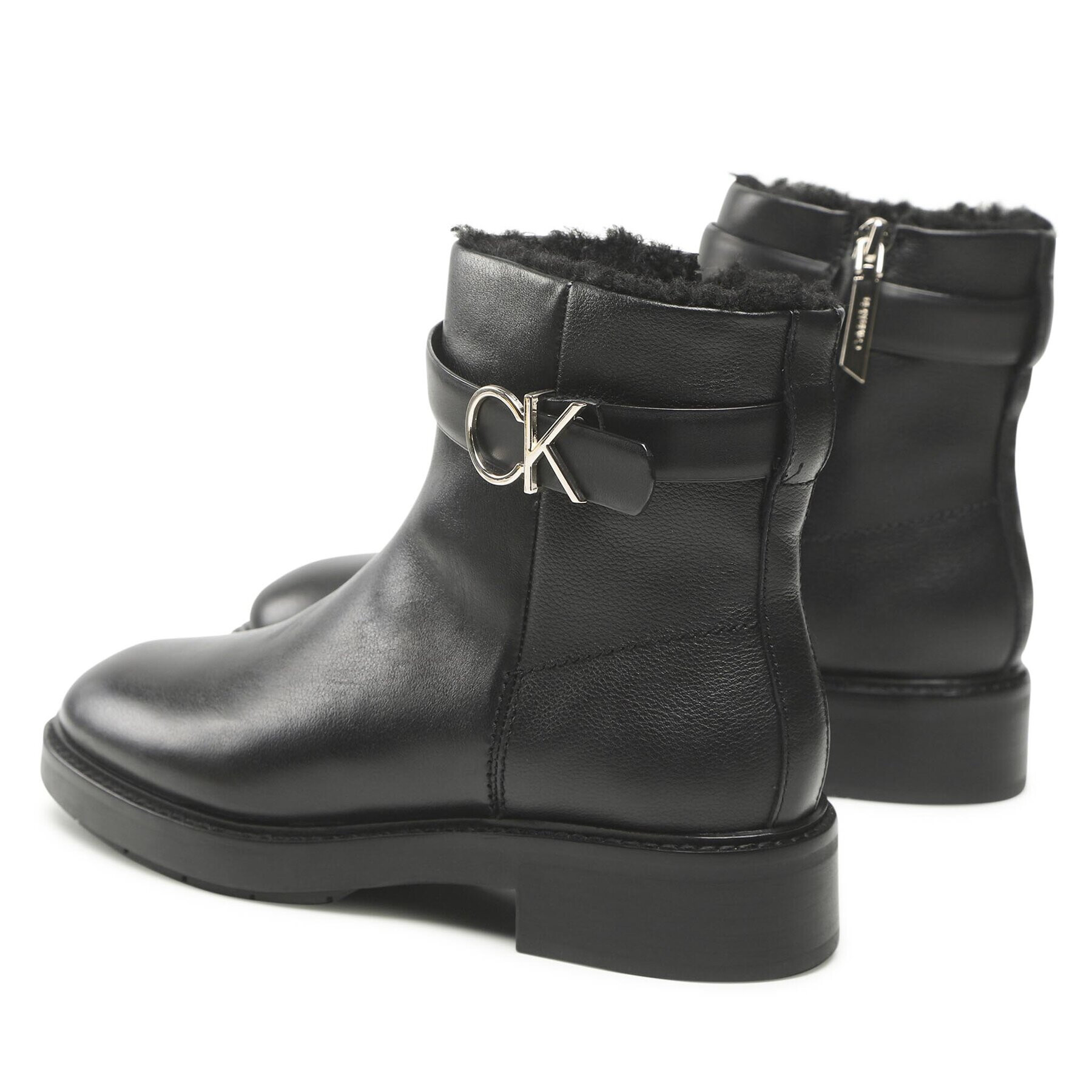 Calvin Klein Polokozačky Rubber Sole Ankle Boot Hw Wl-Lth HW0HW01257 Černá - Pepit.cz