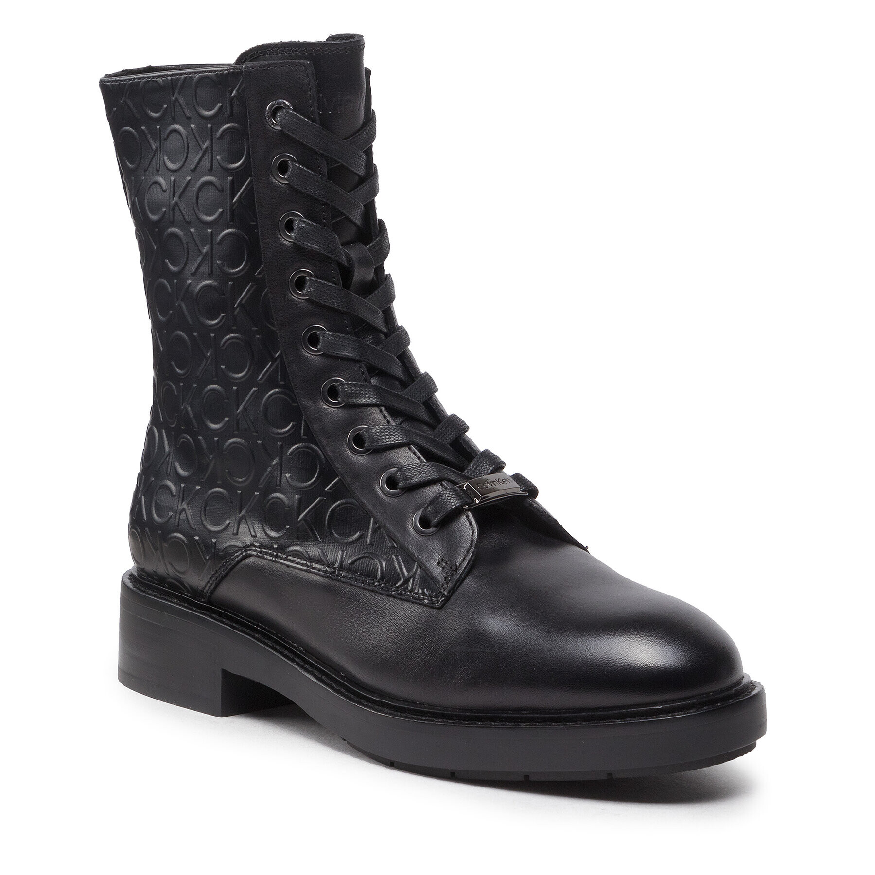 Calvin Klein Polokozačky Rubber Sole Combat Boot HW0HW01292 Černá - Pepit.cz