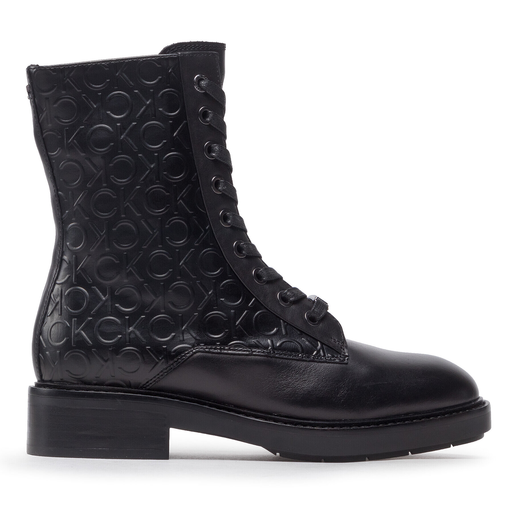 Calvin Klein Polokozačky Rubber Sole Combat Boot HW0HW01292 Černá - Pepit.cz