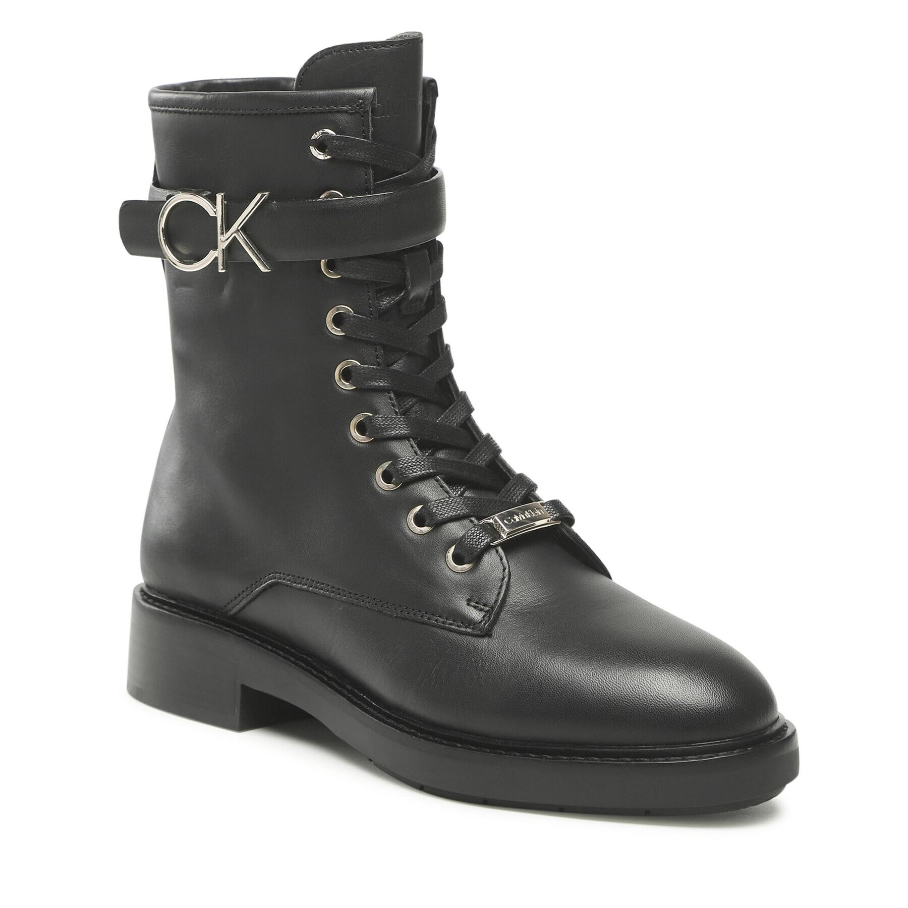 Calvin Klein Polokozačky Rubber Sole Combat Boot W Hw HW0HW01254 Černá - Pepit.cz