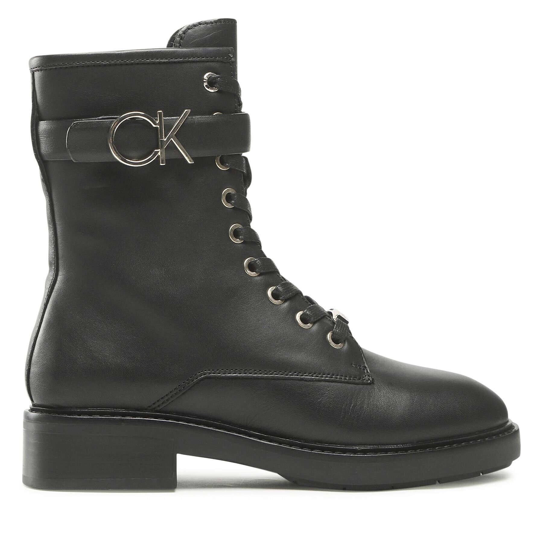 Calvin Klein Polokozačky Rubber Sole Combat Boot W Hw HW0HW01254 Černá - Pepit.cz