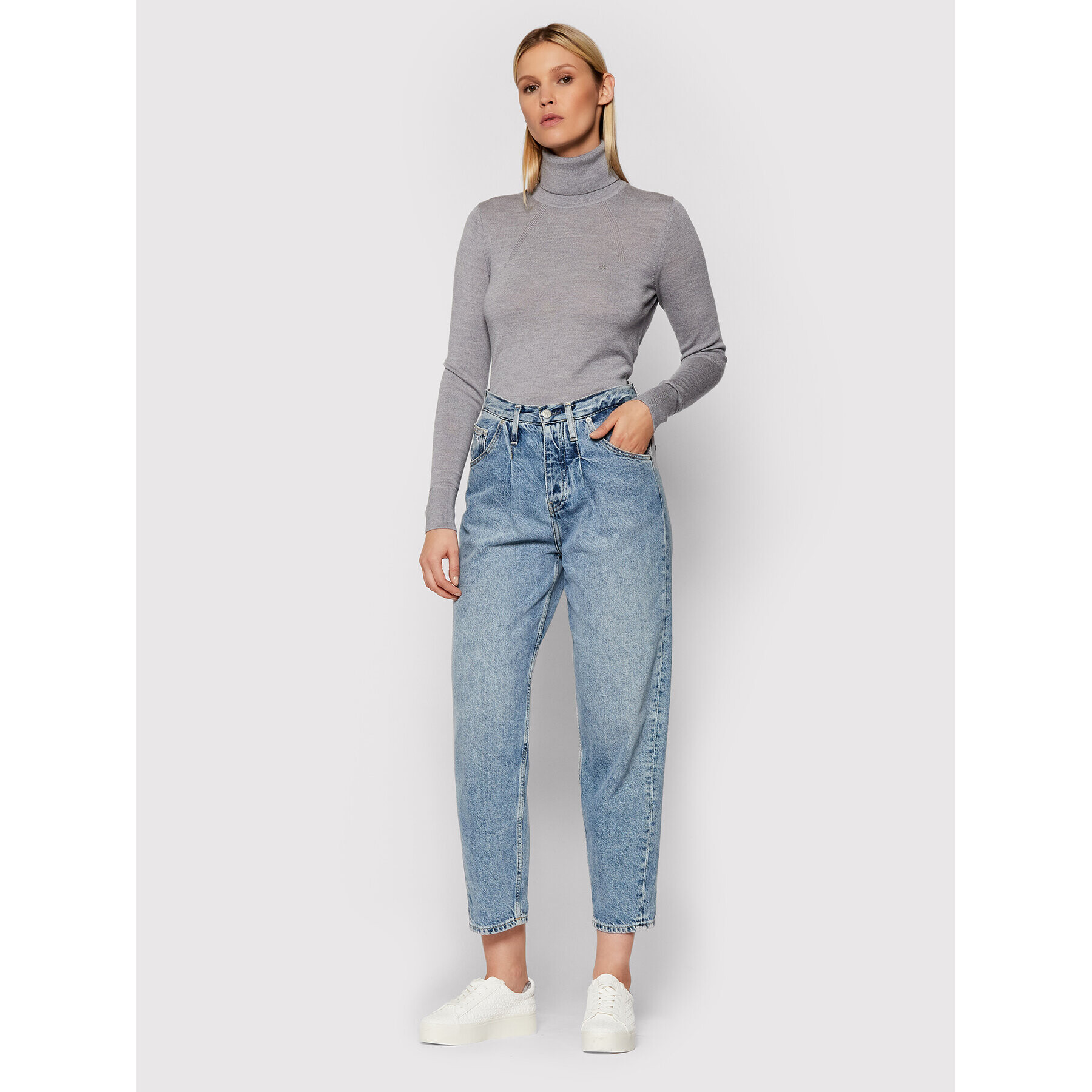 Calvin Klein Rolák K20K203202 Šedá Slim Fit - Pepit.cz