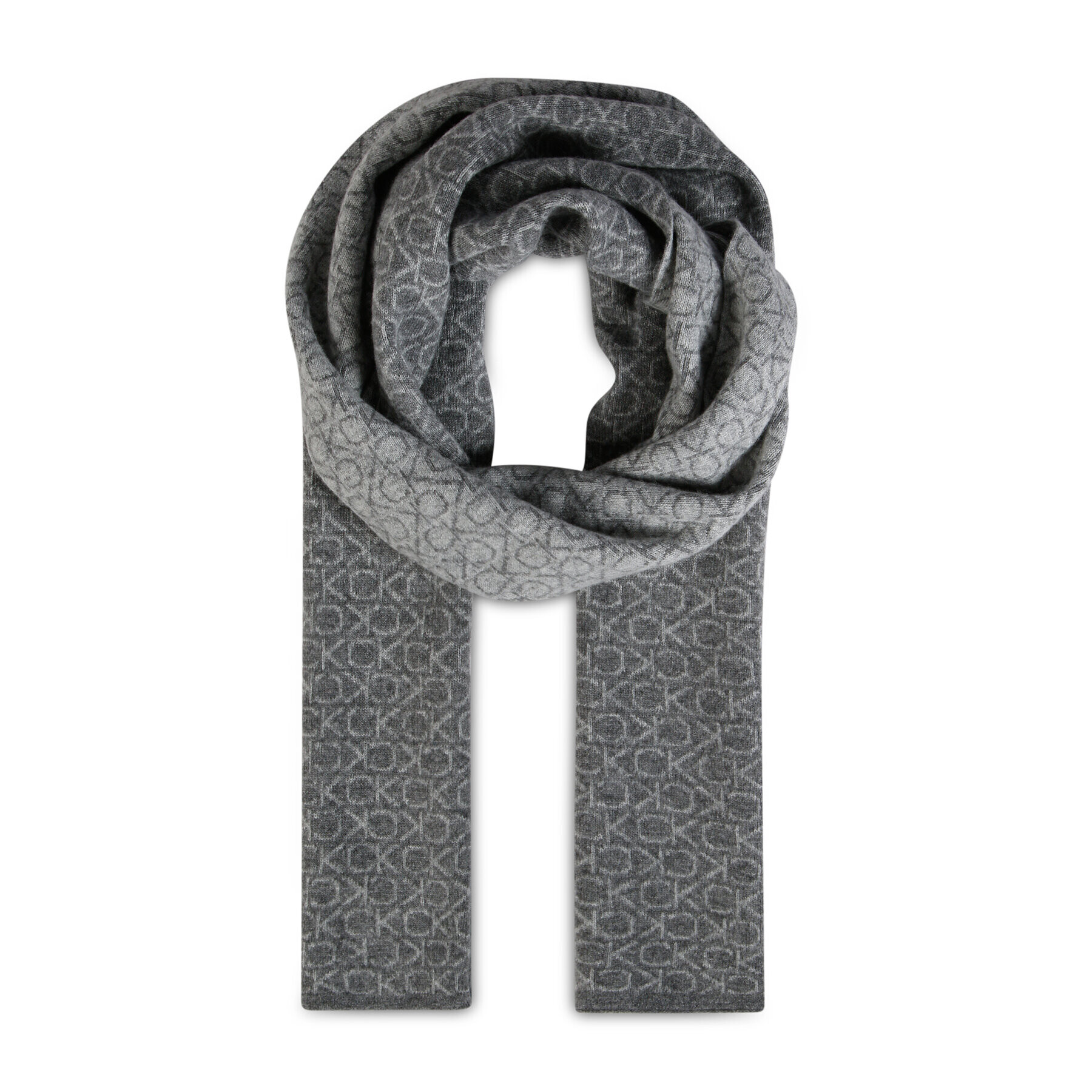 Calvin Klein Šál Ck Monogram Wool Scarf 30x180 K50K509703 Šedá - Pepit.cz