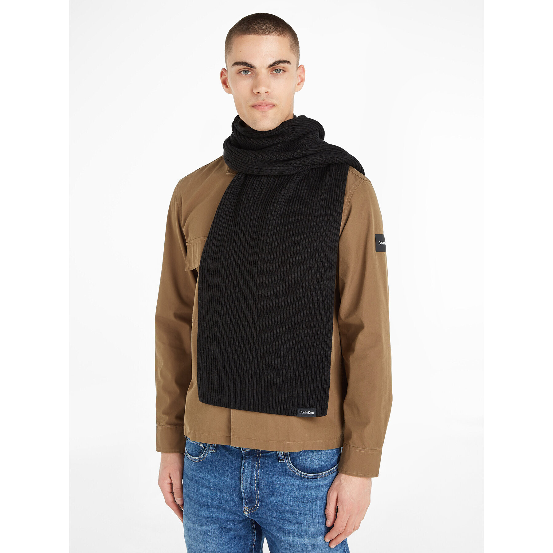 Calvin Klein Šál Classic Cotton Rib Knit Scarf K50K510996 Černá - Pepit.cz