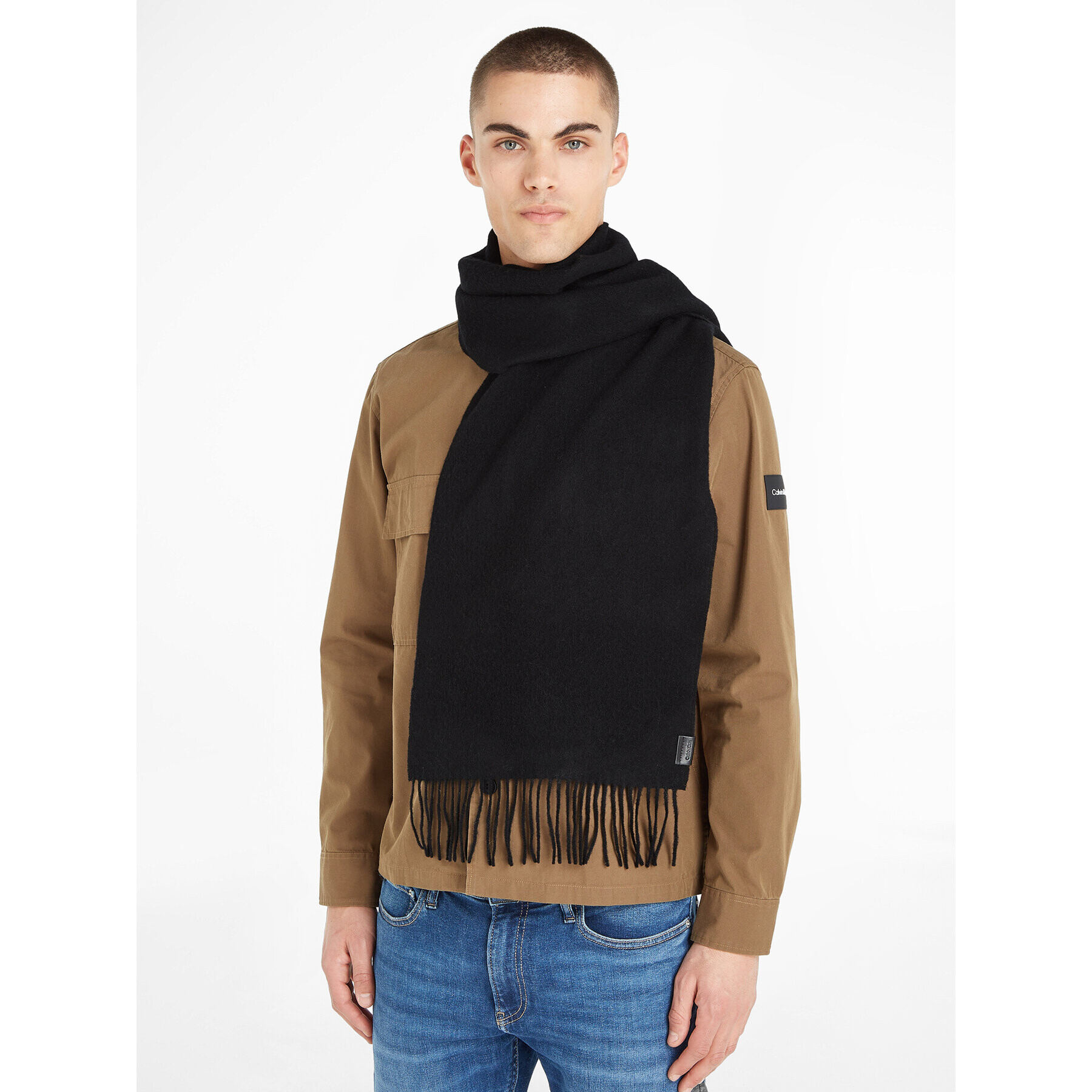 Calvin Klein Šál Classic Wool Woven Scarf K50K511008 Černá - Pepit.cz