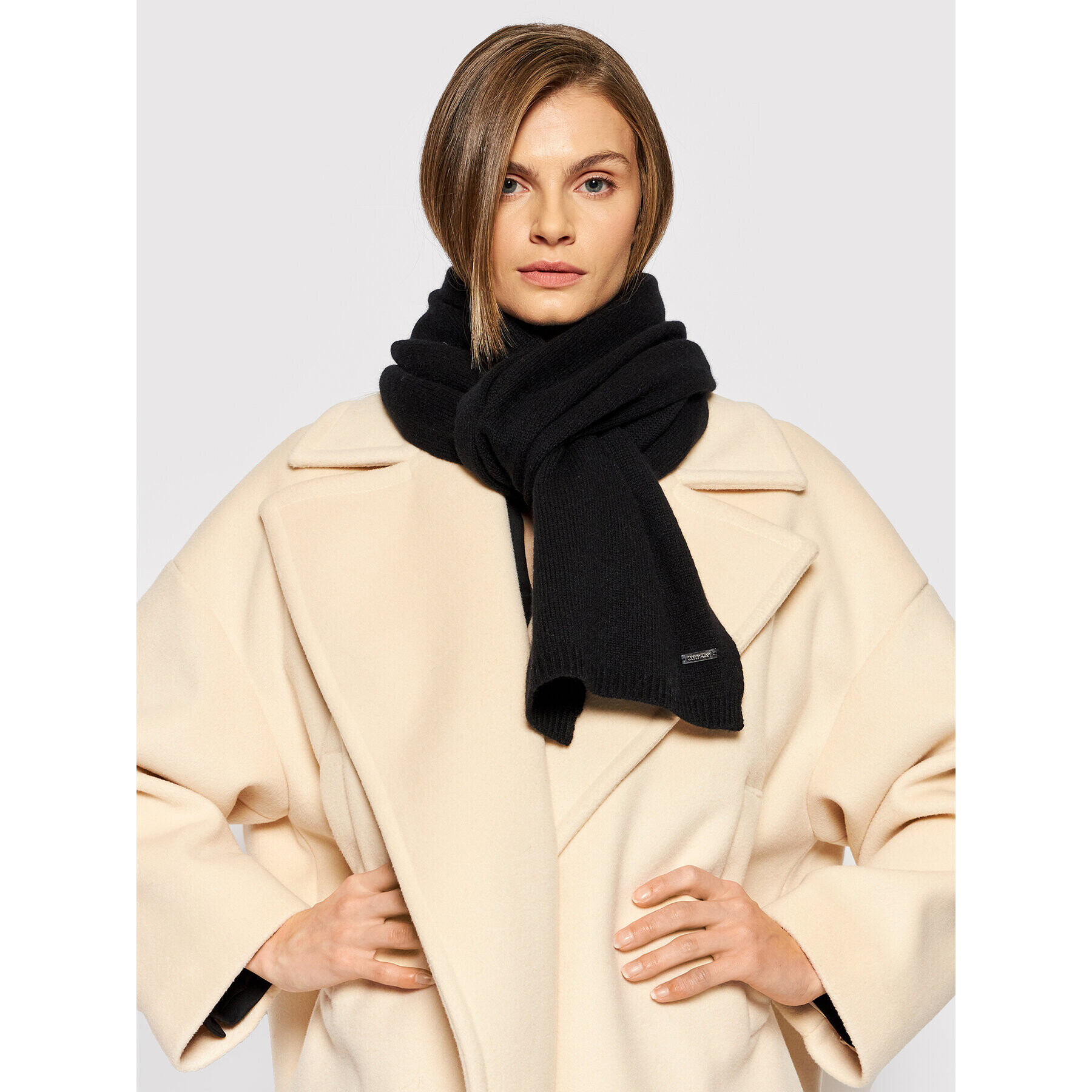 Calvin Klein Šál Natural Cashmere Scarf 30x180 Černá - Pepit.cz