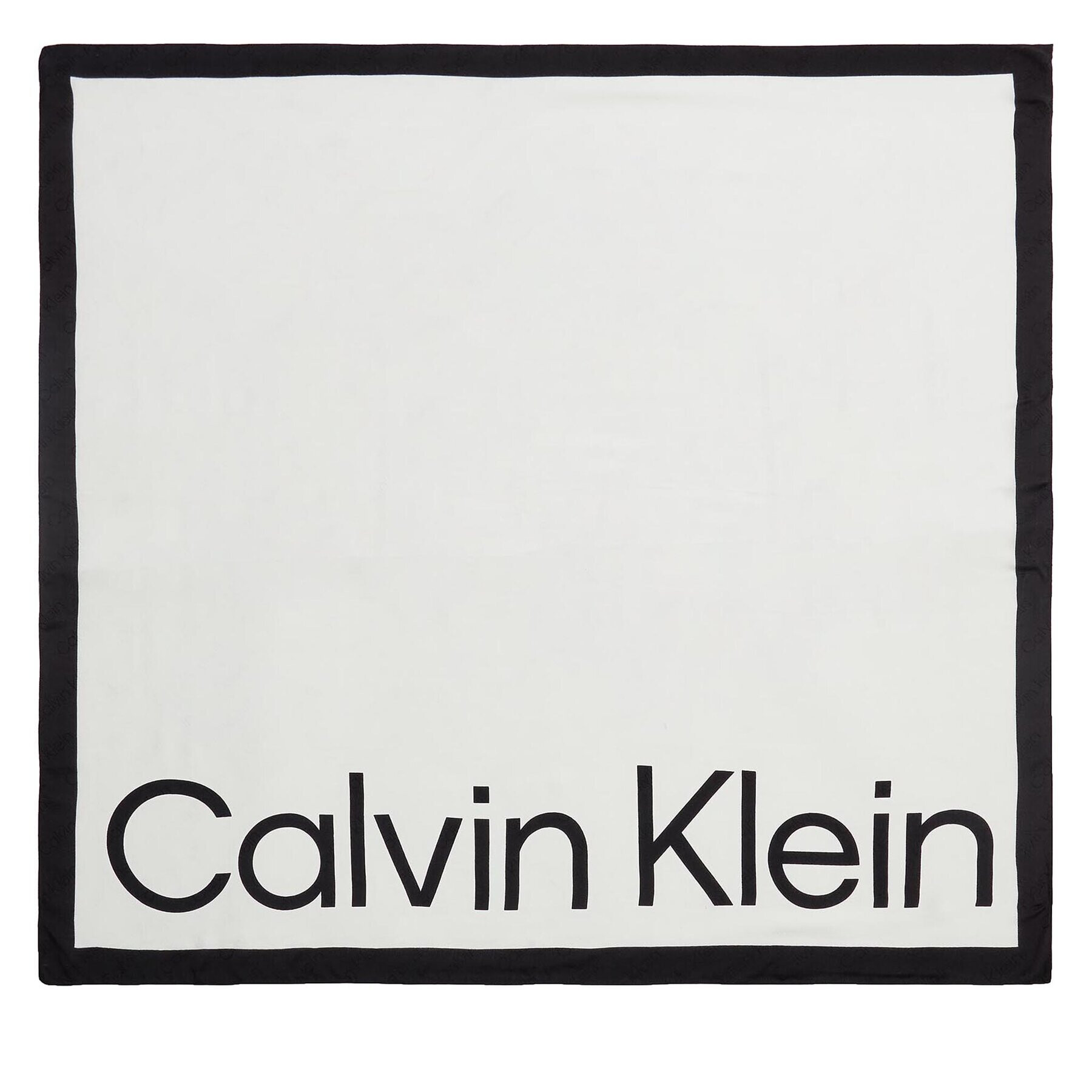 Calvin Klein Šátek Aop Logo Jaquard Scarf 130X130 K60K611125 Écru - Pepit.cz