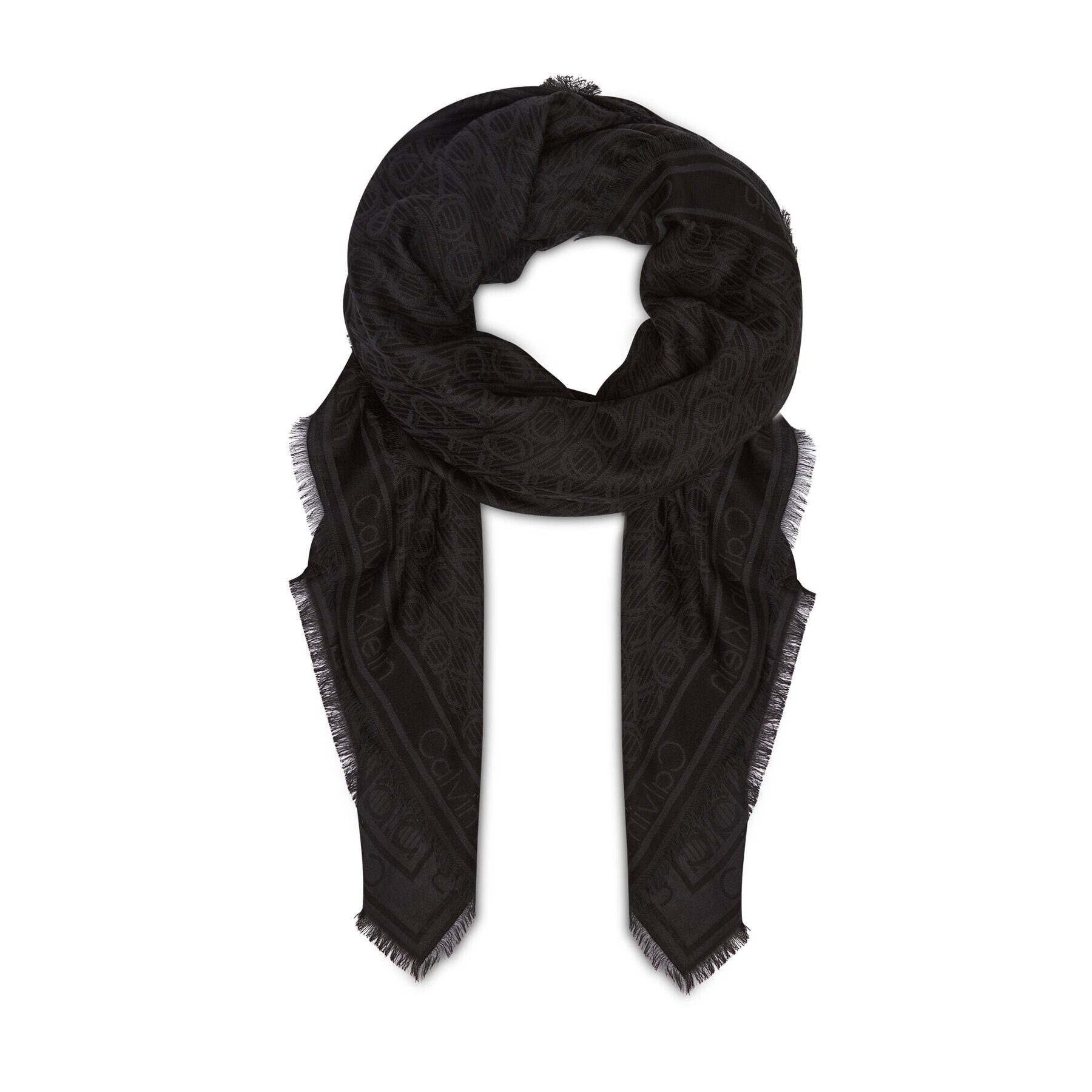 Calvin Klein Šátek Scarf Mono Jacquard Pr K60K606843 Černá - Pepit.cz