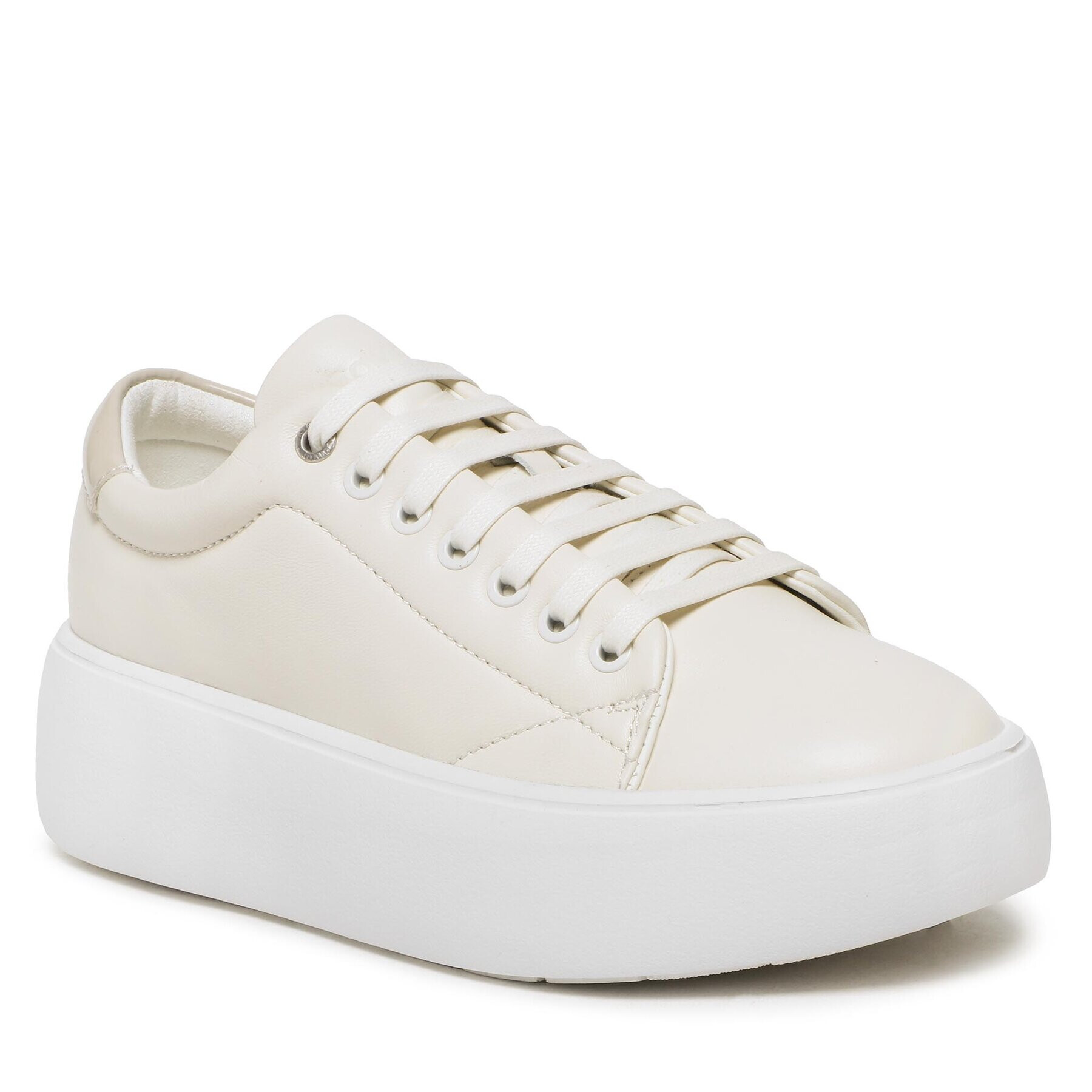 Calvin Klein Sneakersy Bubble Cupsole Lace Up HW0HW01356 Béžová - Pepit.cz