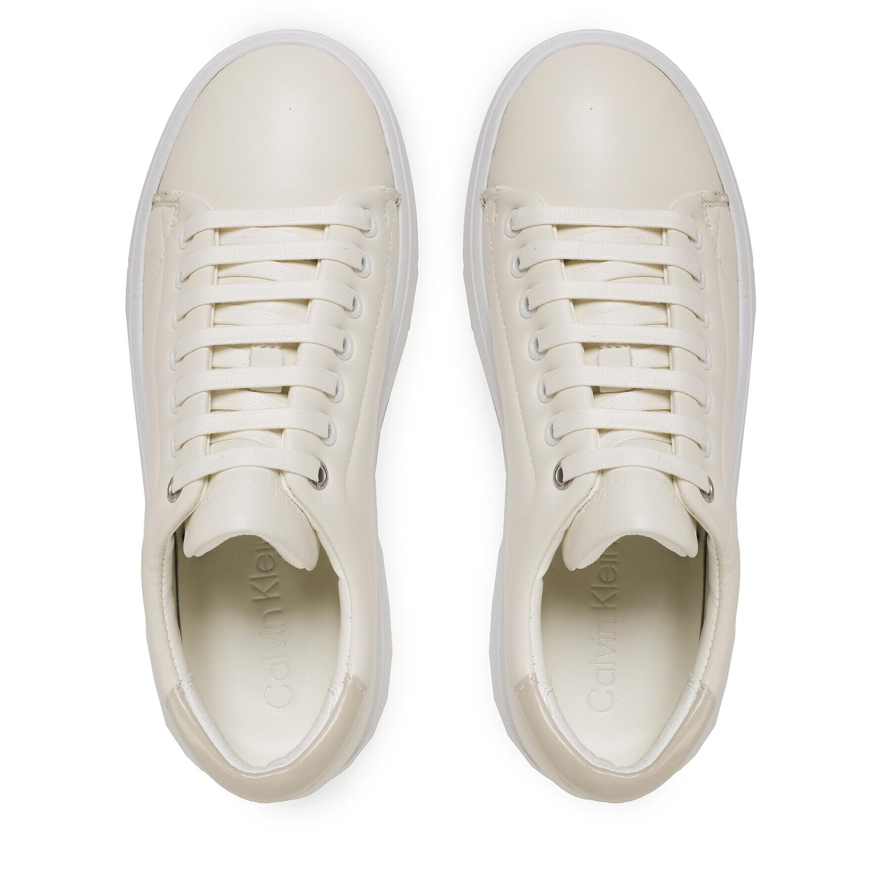 Calvin Klein Sneakersy Bubble Cupsole Lace Up HW0HW01356 Béžová - Pepit.cz