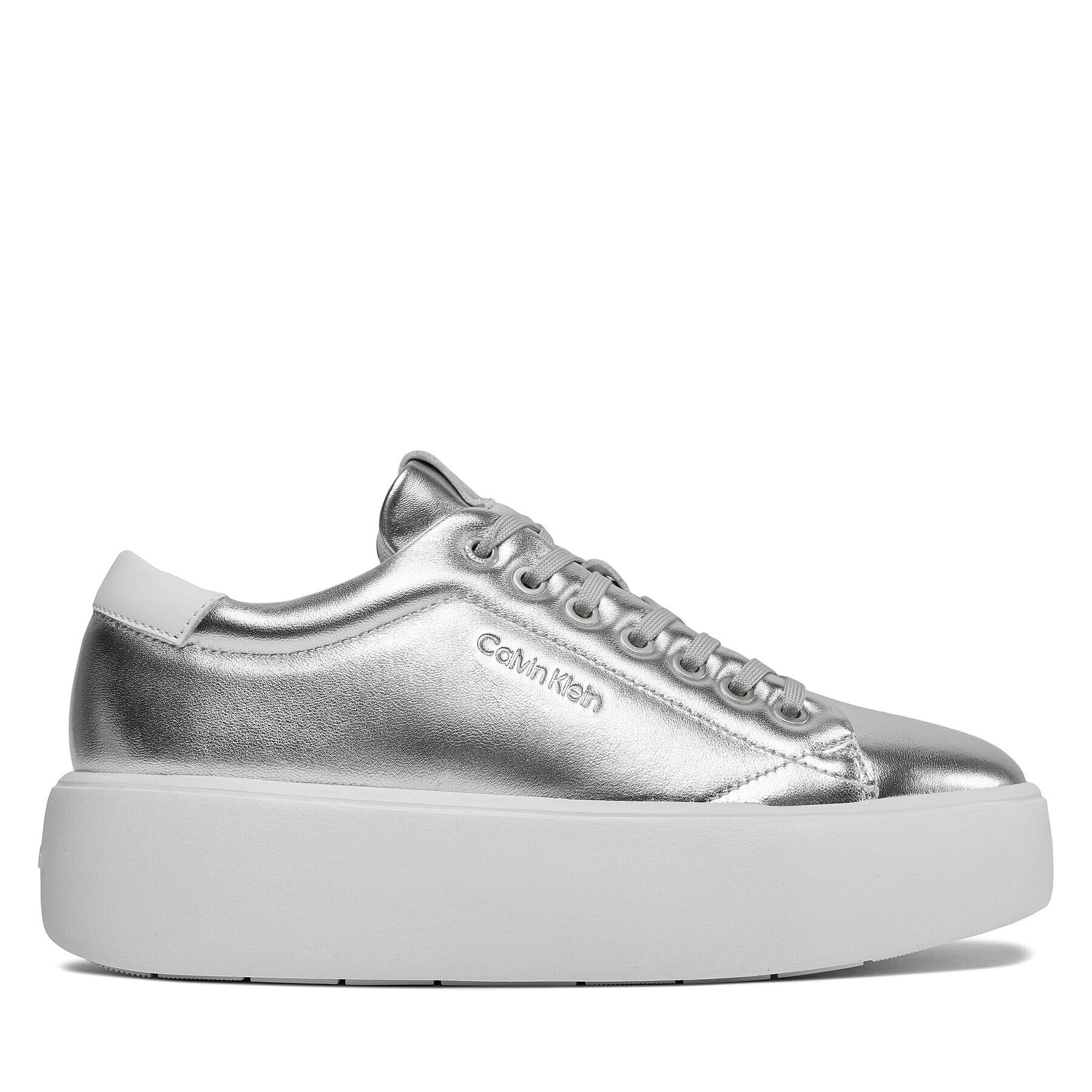 Calvin Klein Sneakersy Bubble Cupsole Lace Up Metallic HW0HW02008 Bílá - Pepit.cz