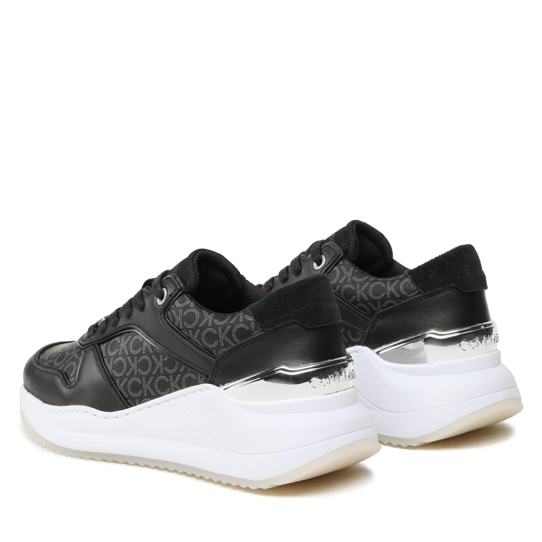 Calvin Klein Sneakersy Chunky Intern Wedge Lace Up- Mono HW0HW01439 Černá - Pepit.cz