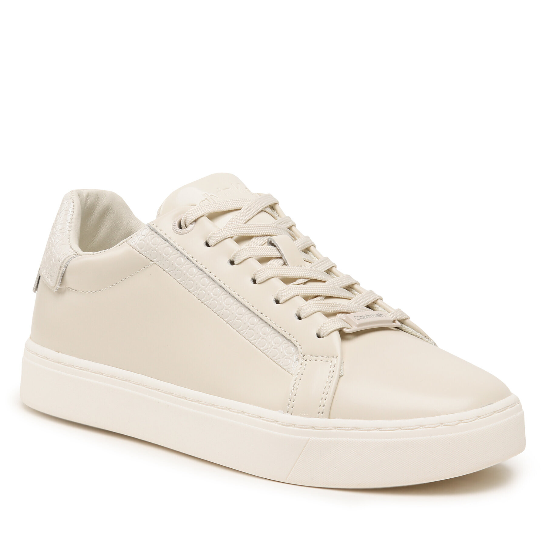 Calvin Klein Sneakersy Clean Cup Lace Up Nano Mono Mix HW0HW01592 Écru - Pepit.cz