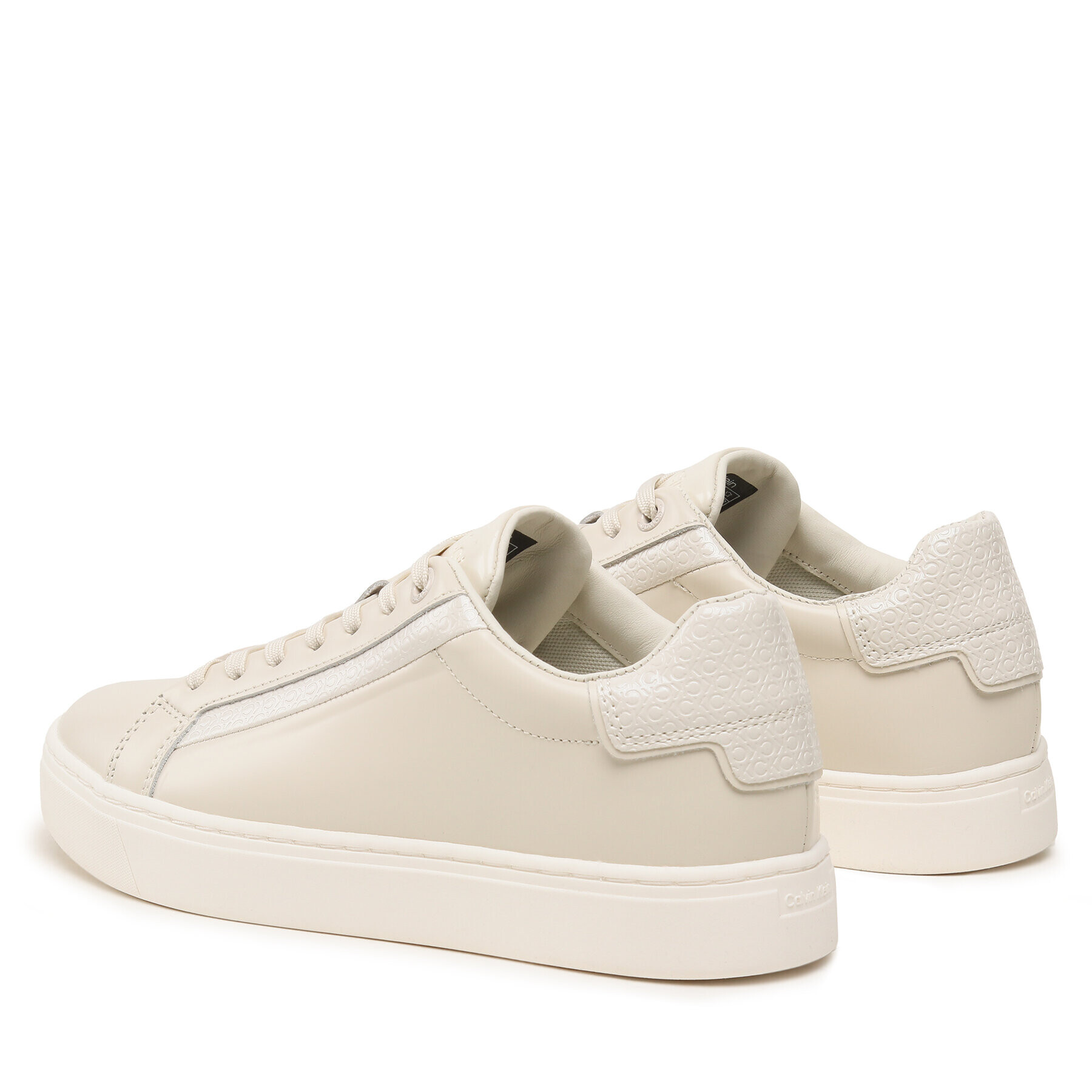 Calvin Klein Sneakersy Clean Cup Lace Up Nano Mono Mix HW0HW01592 Écru - Pepit.cz