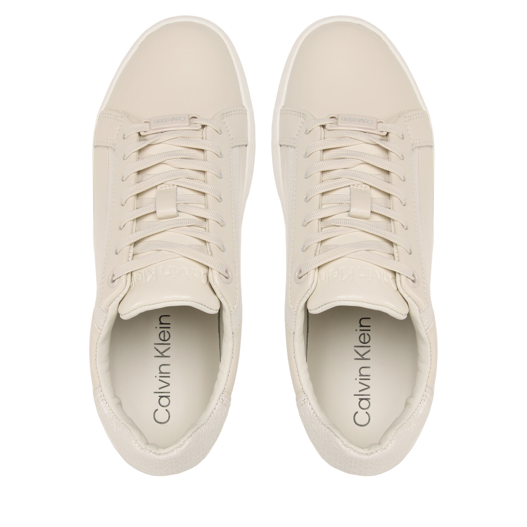 Calvin Klein Sneakersy Clean Cup Lace Up Nano Mono Mix HW0HW01592 Écru - Pepit.cz