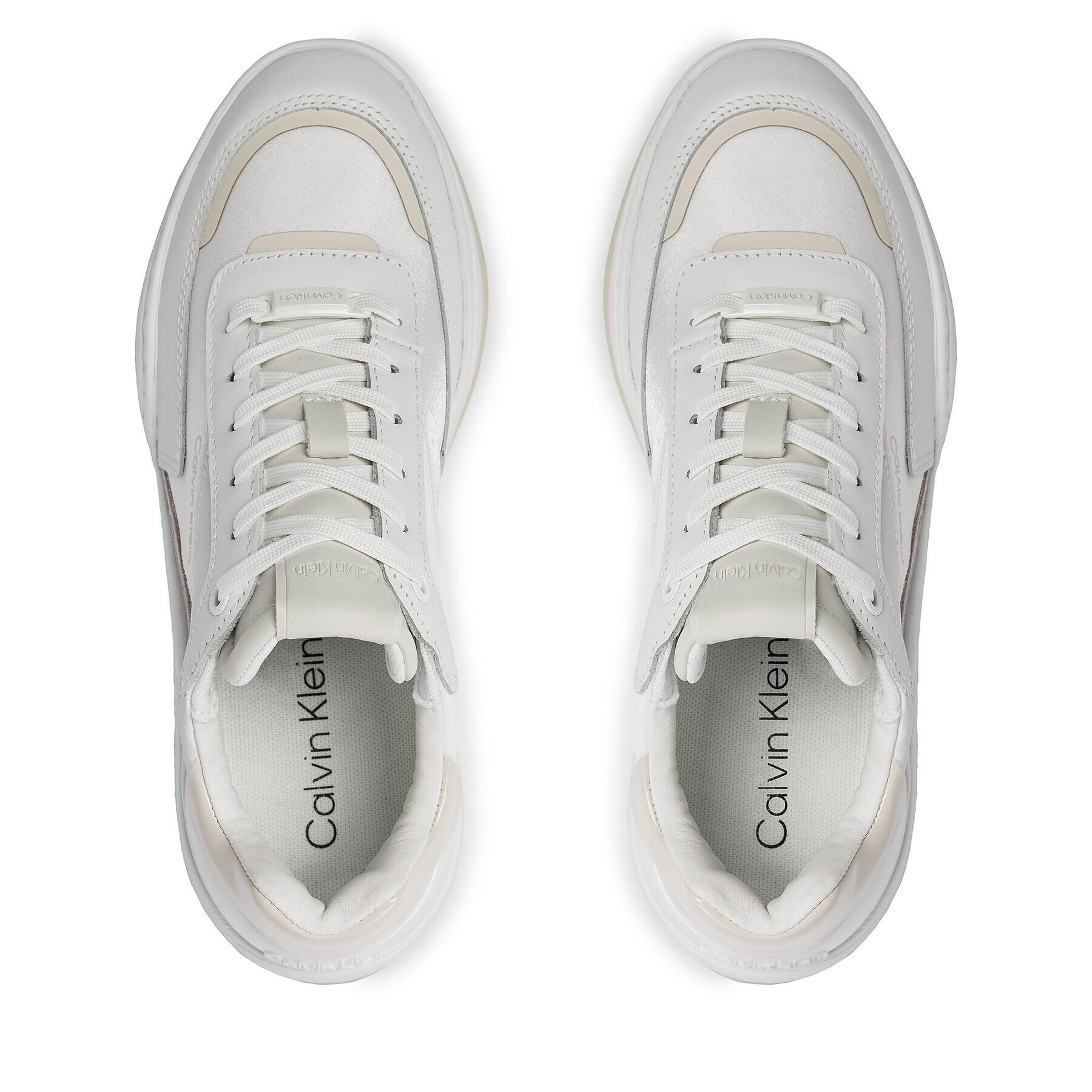 Calvin Klein Sneakersy Cloud Wedge Lace Up-Pearlized HW0HW02040 Bílá - Pepit.cz