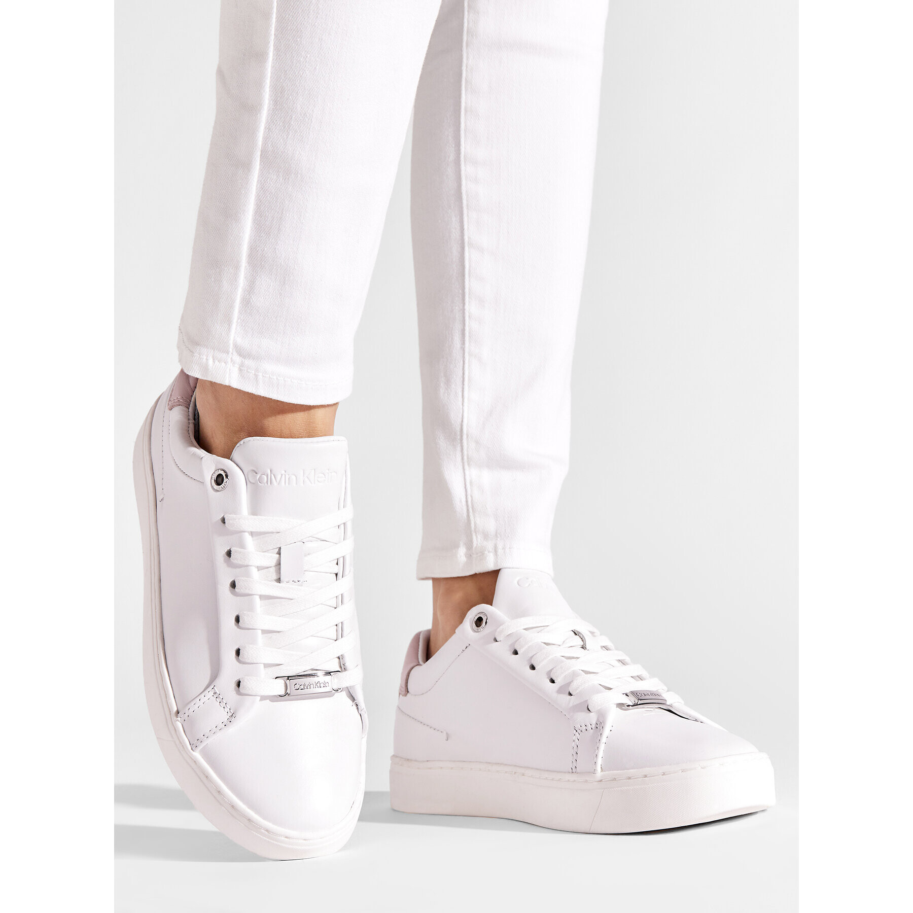 Calvin Klein Sneakersy Cupsole Lace Up HW0HW00841 Bílá - Pepit.cz