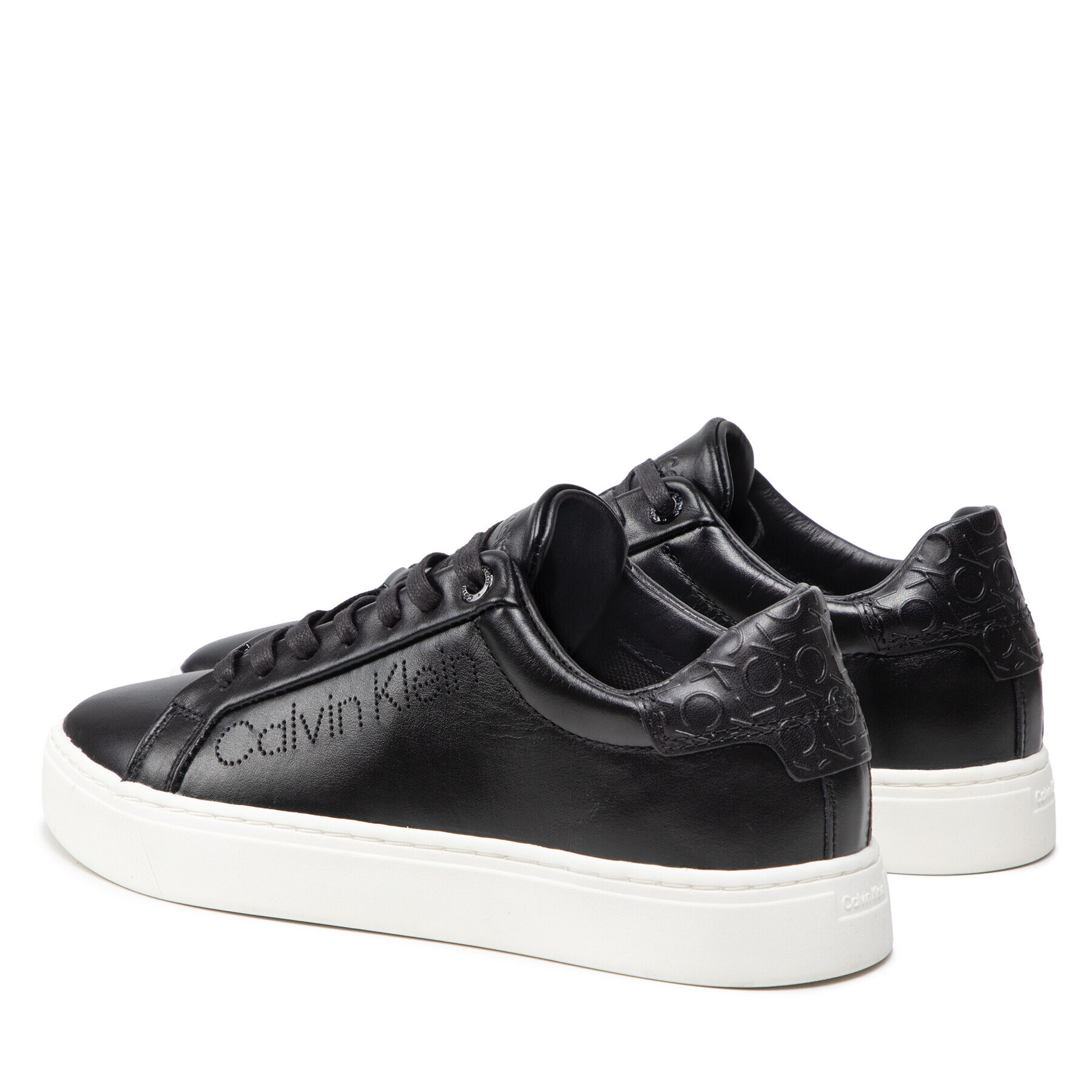 Calvin Klein Sneakersy Cupsole Lace Up Perf HW0HW00768 Černá - Pepit.cz