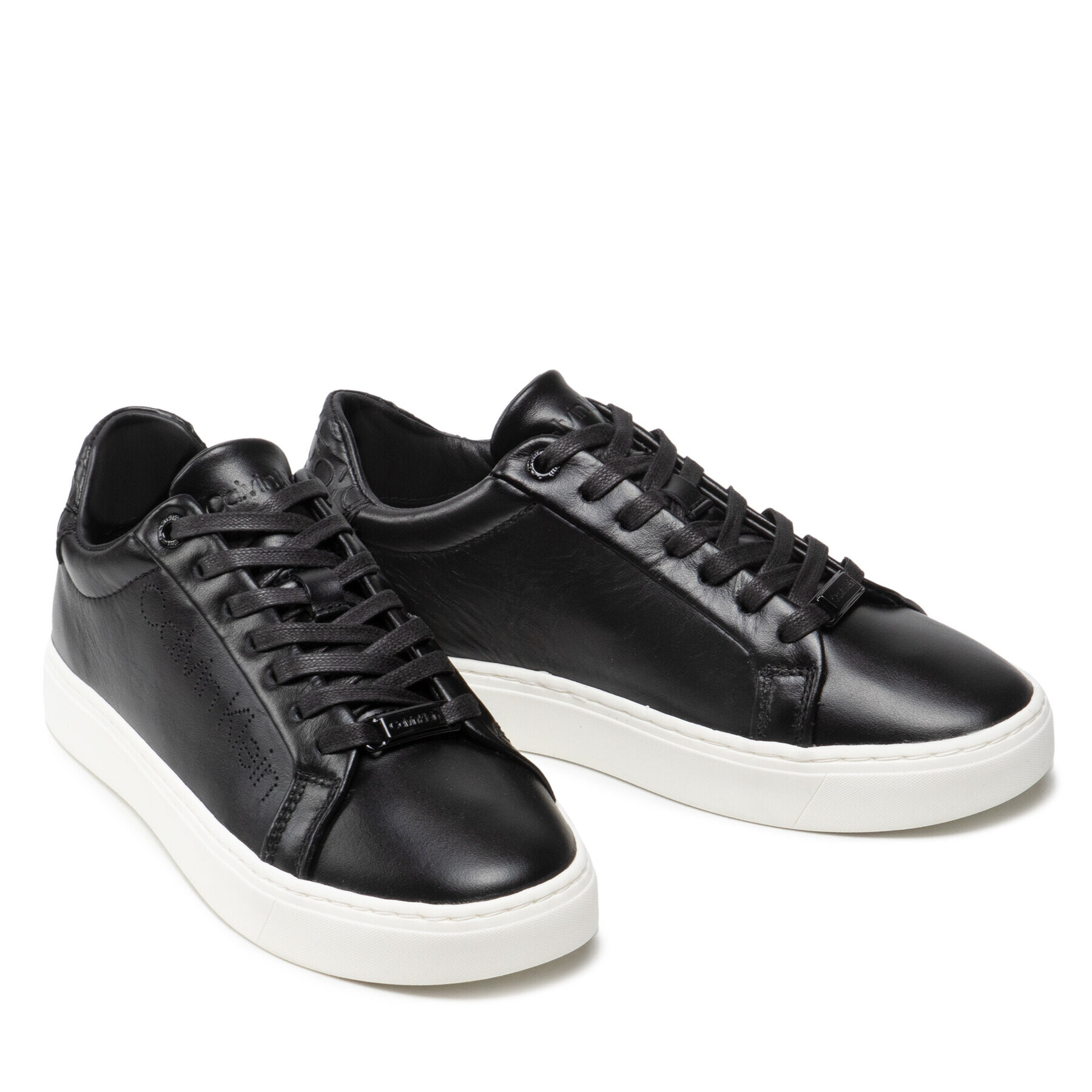 Calvin Klein Sneakersy Cupsole Lace Up Perf HW0HW00768 Černá - Pepit.cz