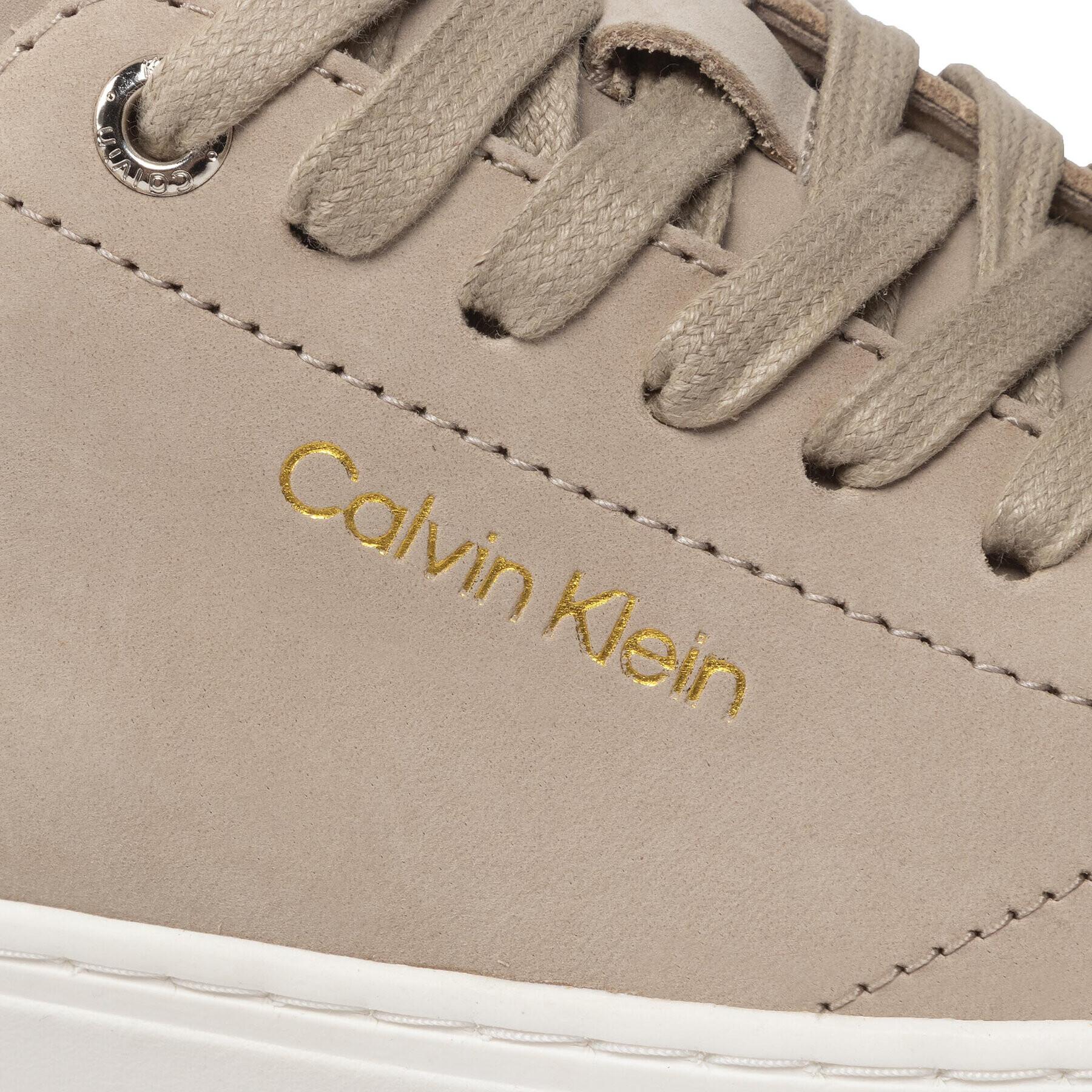 Calvin Klein Sneakersy Cupsole Unlined Lace Up-N HW0HW01173 Béžová - Pepit.cz