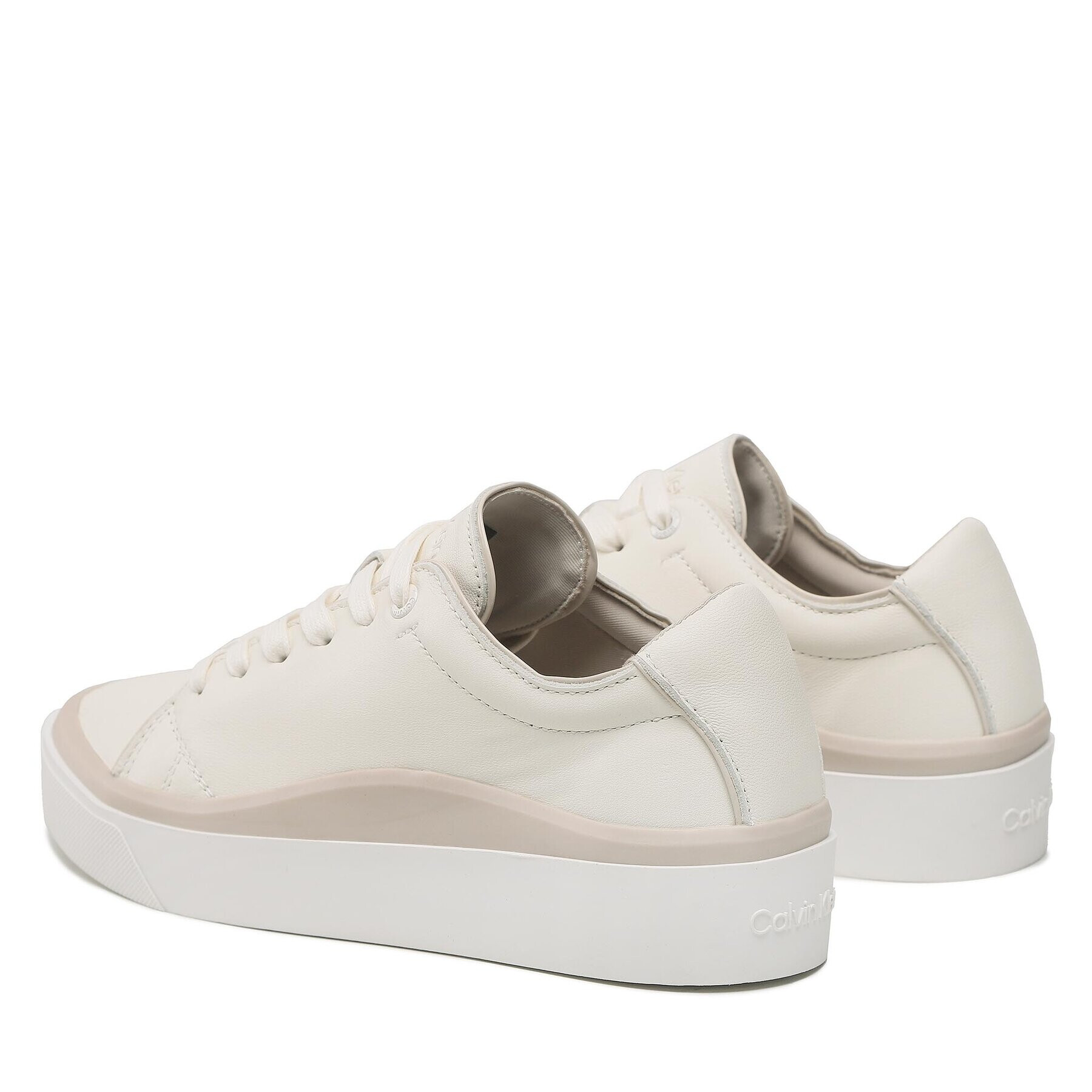 Calvin Klein Sneakersy Cupsole Wave Lace Up HW0HW01349 Béžová - Pepit.cz