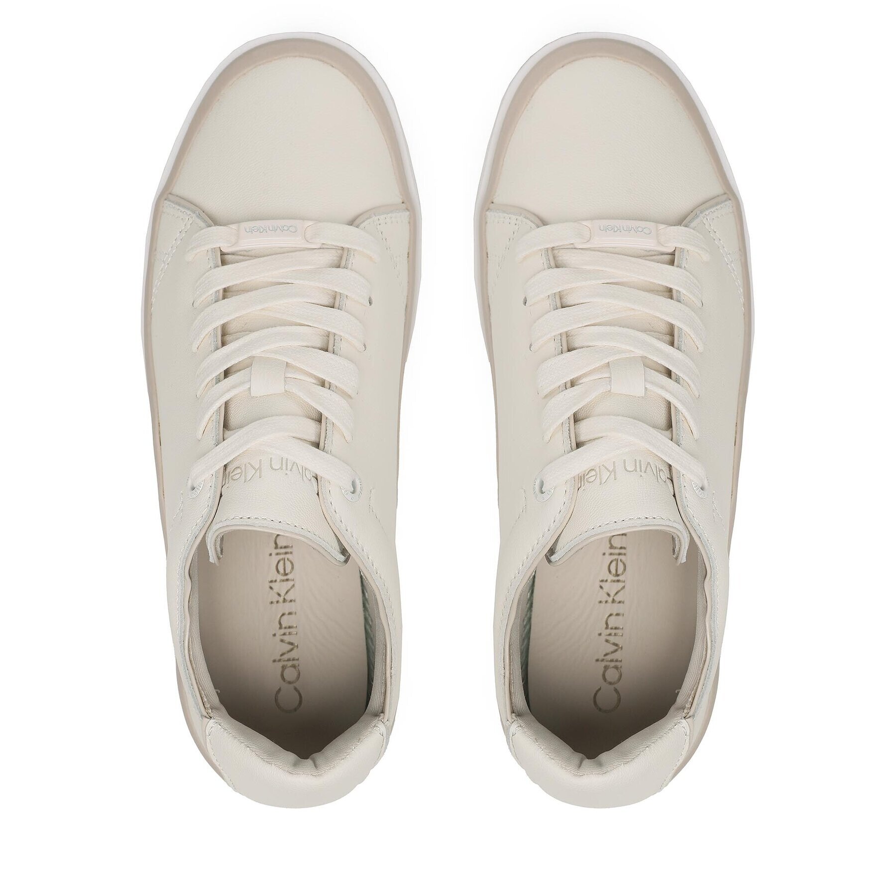 Calvin Klein Sneakersy Cupsole Wave Lace Up HW0HW01349 Béžová - Pepit.cz