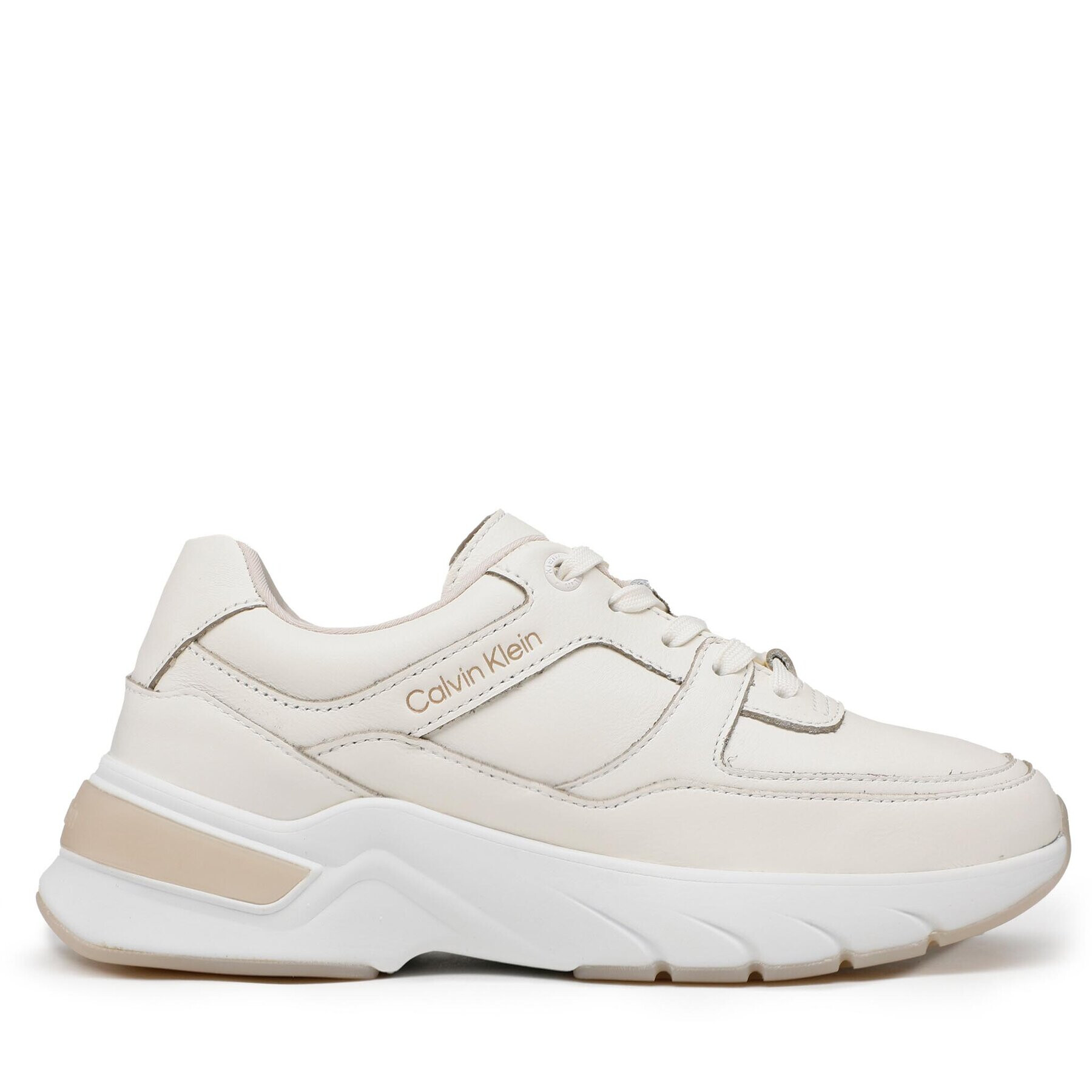 Calvin Klein Sneakersy Elevated Runner Lace Up HW0HW01351 Béžová - Pepit.cz