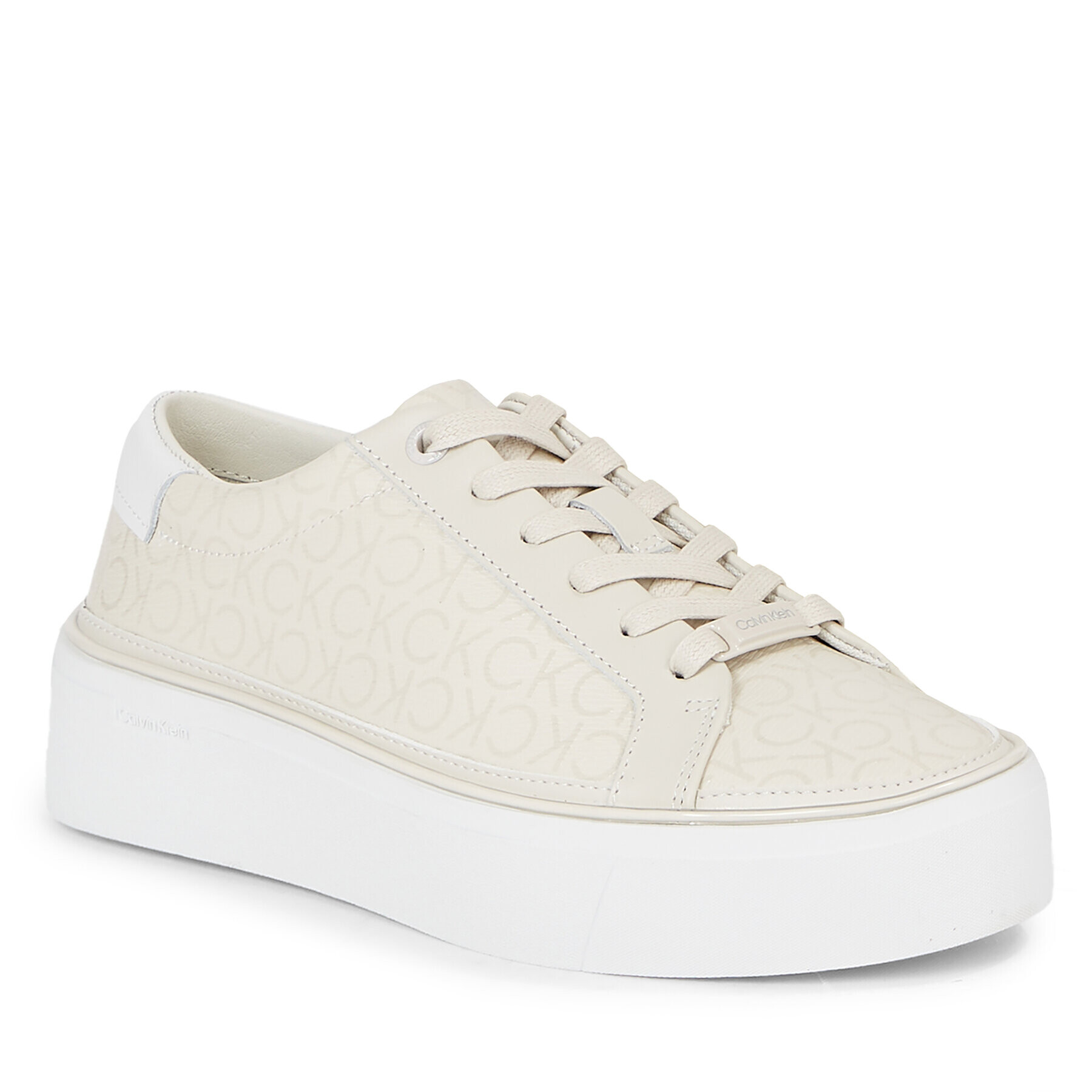 Calvin Klein Sneakersy Flatform Cupsole Lace Up-Epi Mn HW0HW01670 Bílá - Pepit.cz