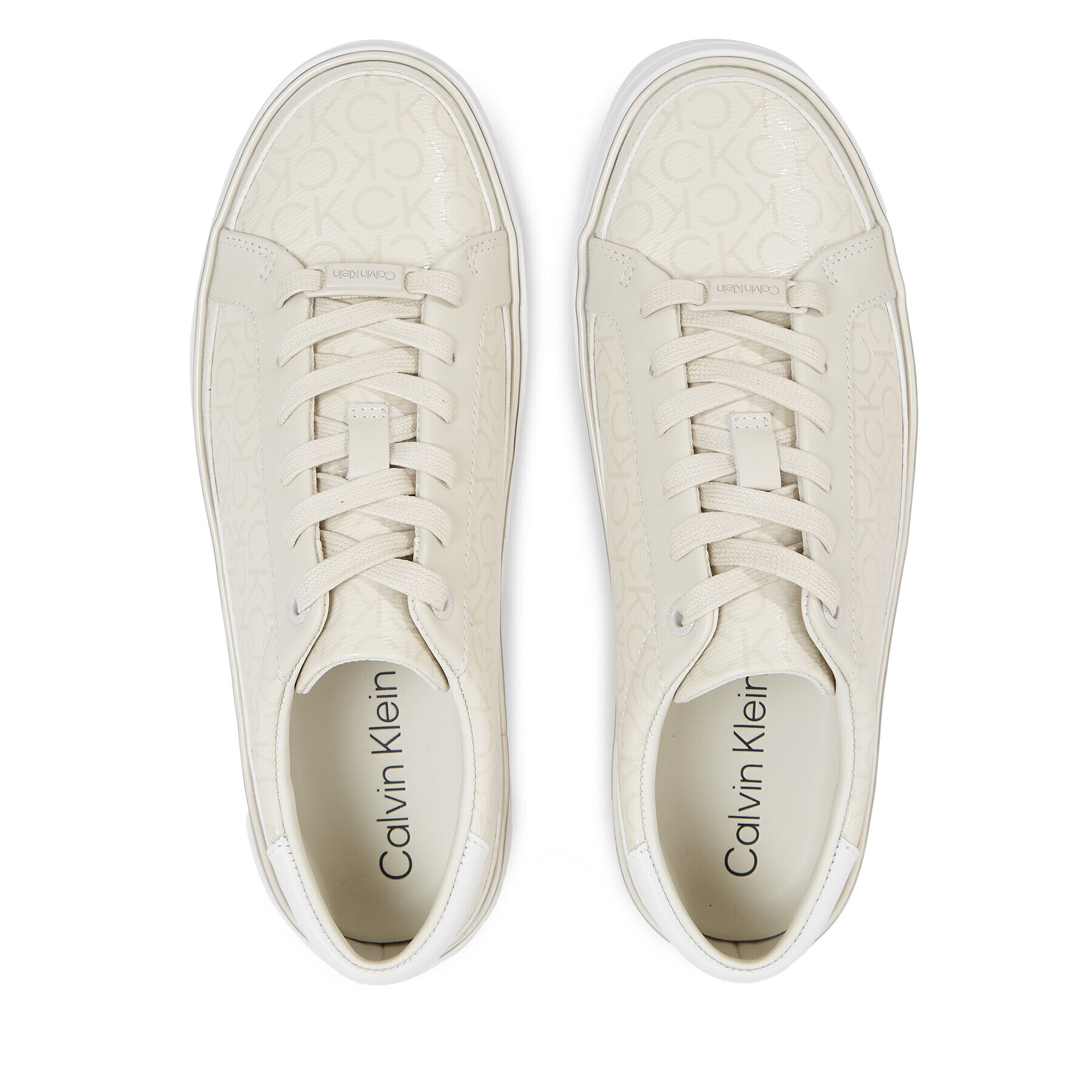 Calvin Klein Sneakersy Flatform Cupsole Lace Up-Epi Mn HW0HW01670 Bílá - Pepit.cz