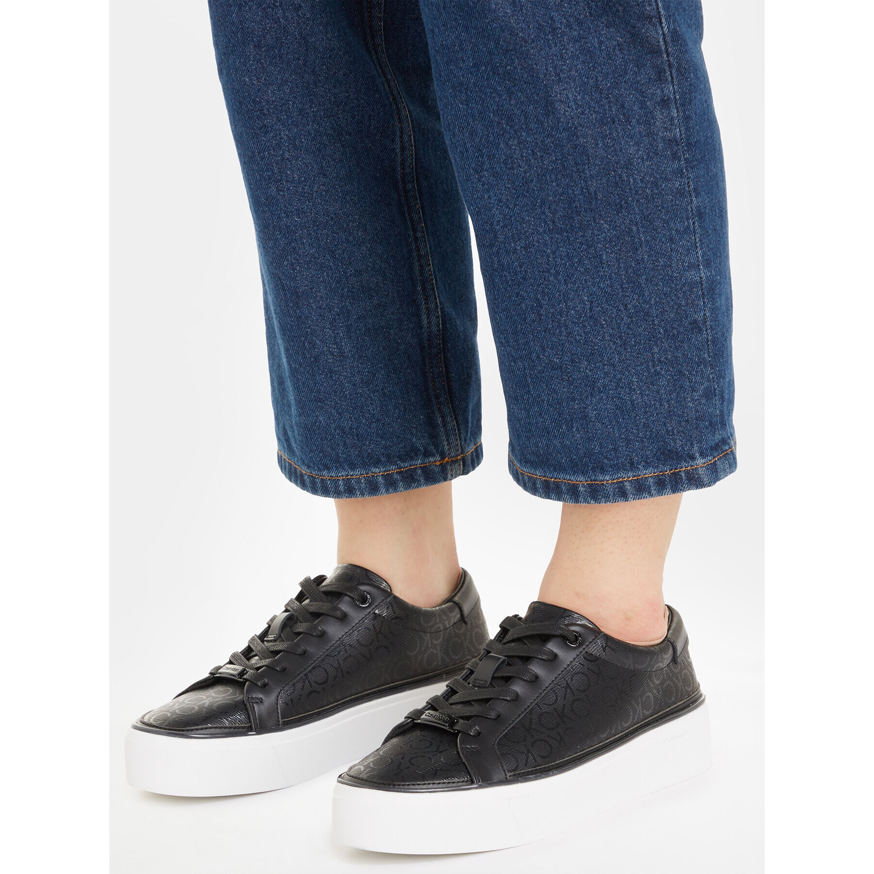 Calvin Klein Sneakersy Flatform Cupsole Lace Up-Epi Mn HW0HW01670 Černá - Pepit.cz