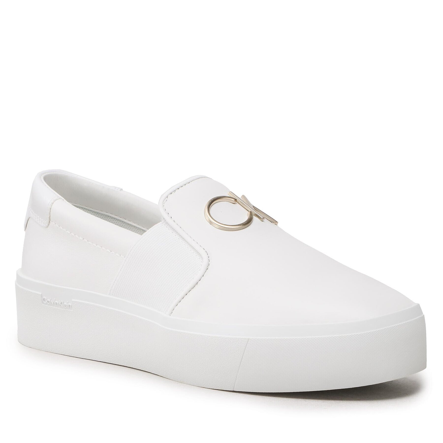 Calvin Klein Sneakersy Flatform Cupsole Slip On W/Hw HW0HW01421 Bílá - Pepit.cz