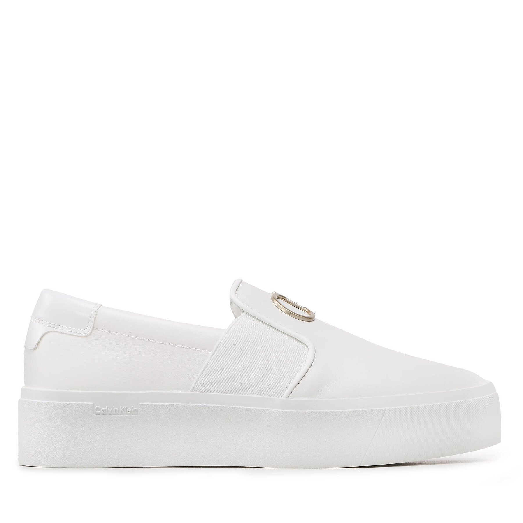 Calvin Klein Sneakersy Flatform Cupsole Slip On W/Hw HW0HW01421 Bílá - Pepit.cz