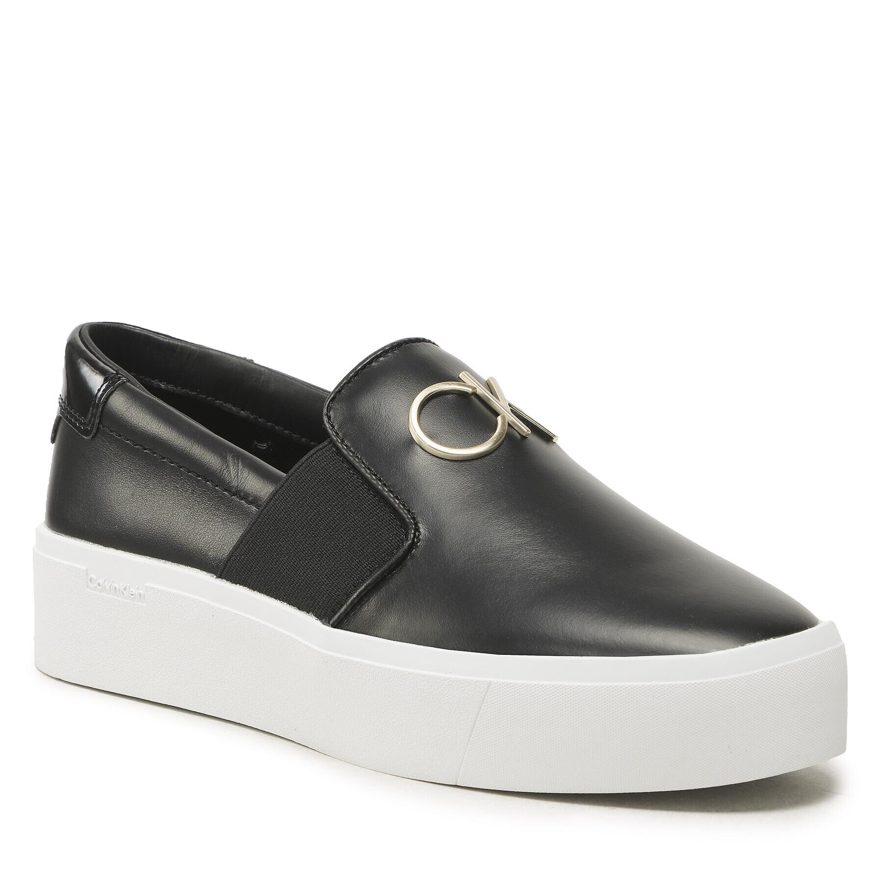 Calvin Klein Sneakersy Flatform Cupsole Slip On W/Hw HW0HW01421 Černá - Pepit.cz