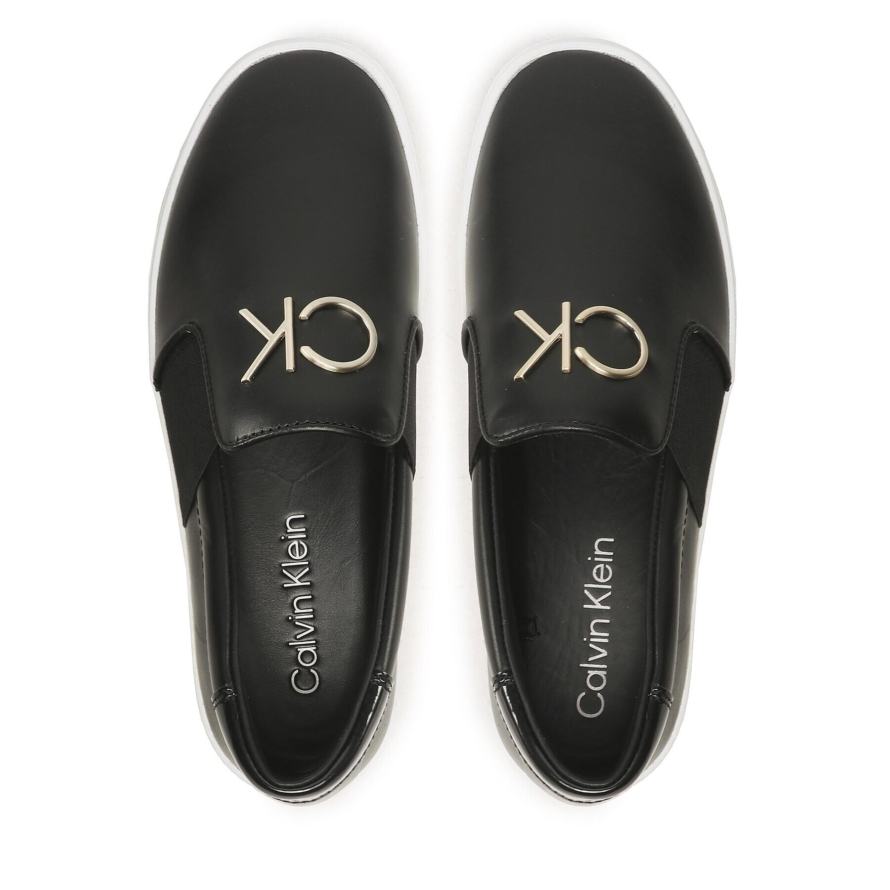 Calvin Klein Sneakersy Flatform Cupsole Slip On W/Hw HW0HW01421 Černá - Pepit.cz