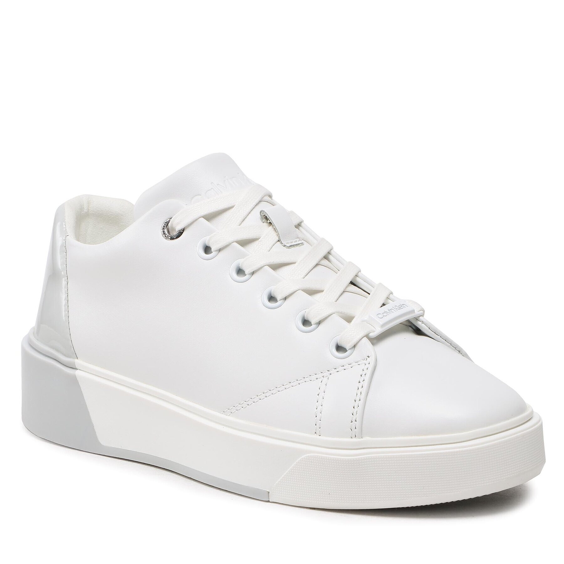 Calvin Klein Sneakersy Heel Cupsole Lace Up-Lth Mix HW0HW01209 Bílá - Pepit.cz