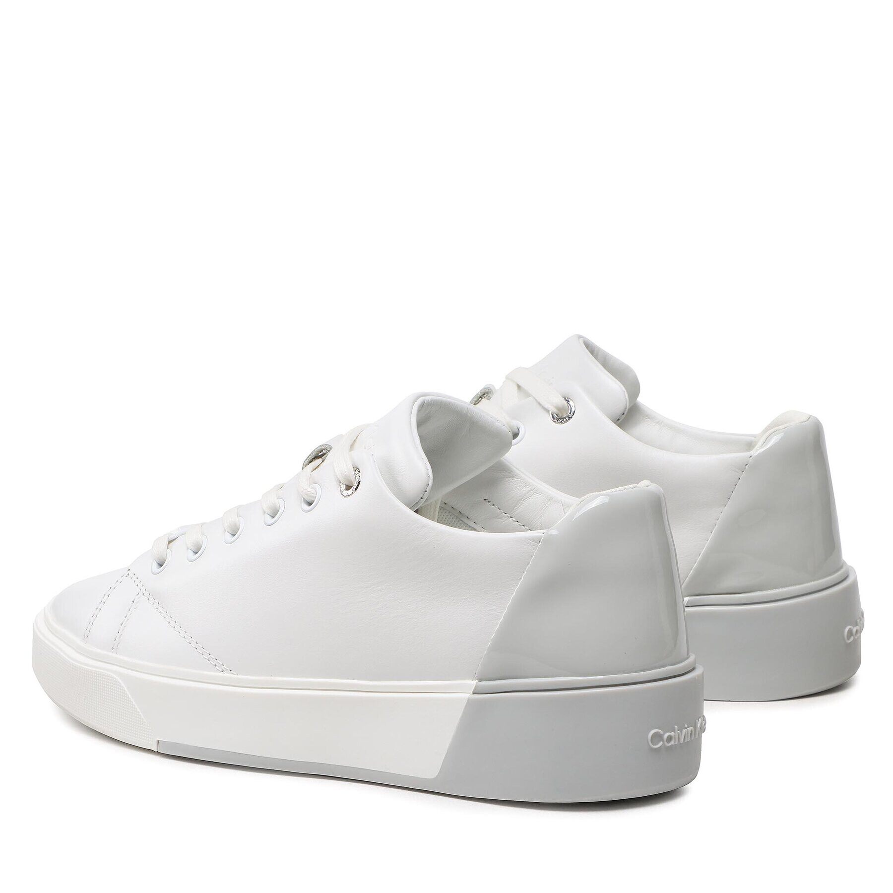 Calvin Klein Sneakersy Heel Cupsole Lace Up-Lth Mix HW0HW01209 Bílá - Pepit.cz