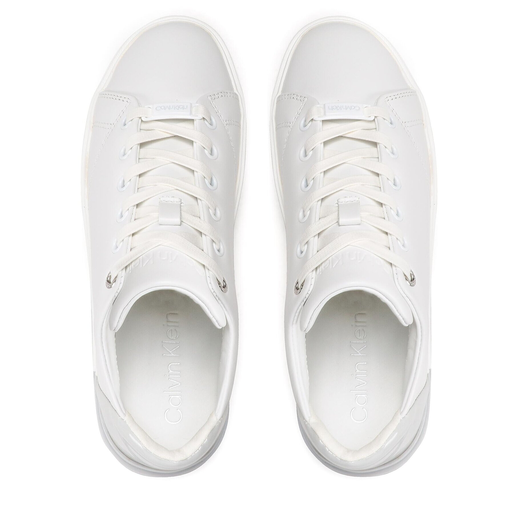 Calvin Klein Sneakersy Heel Cupsole Lace Up-Lth Mix HW0HW01209 Bílá - Pepit.cz