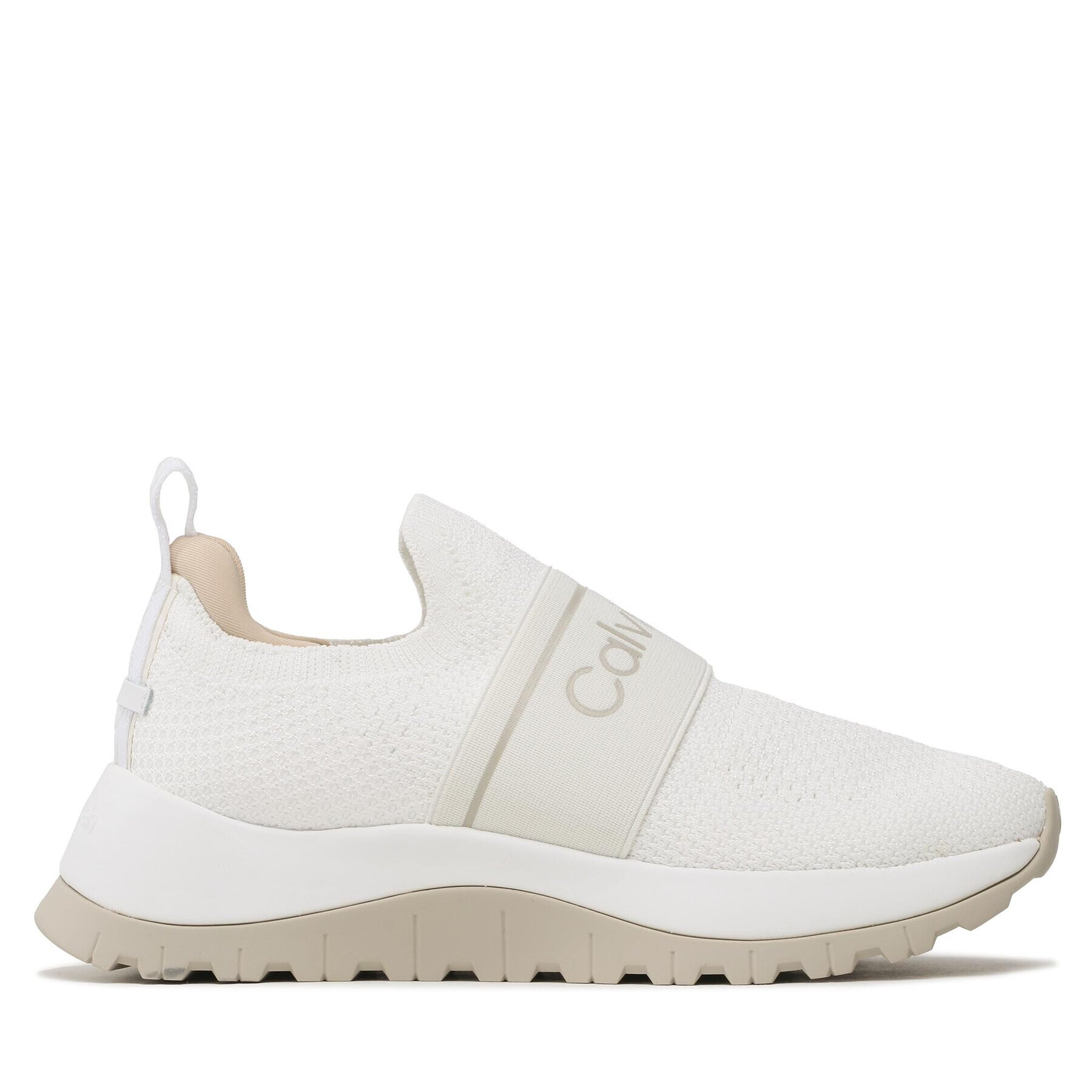 Calvin Klein Sneakersy Knit Runner Slip On HW0HW01443 Bílá - Pepit.cz