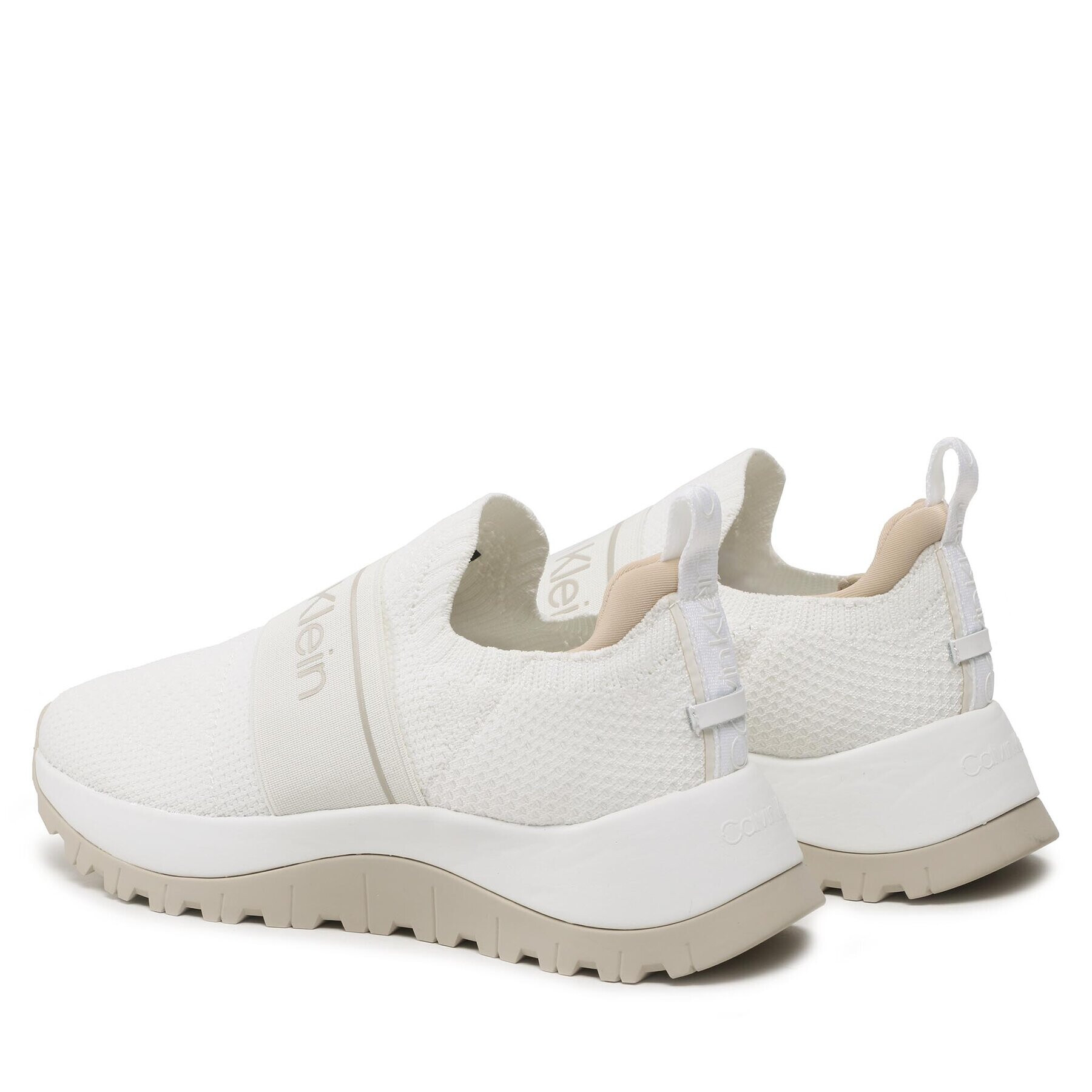 Calvin Klein Sneakersy Knit Runner Slip On HW0HW01443 Bílá - Pepit.cz