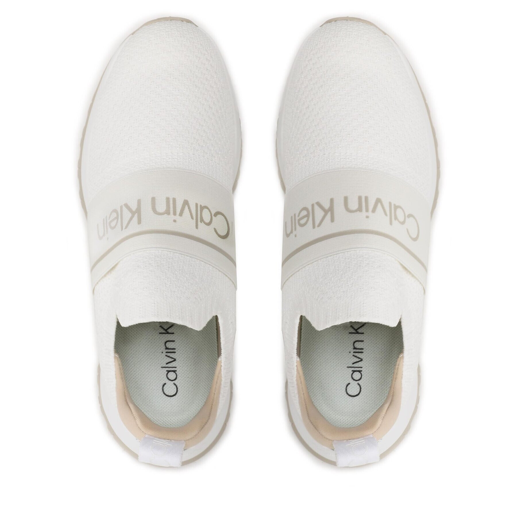 Calvin Klein Sneakersy Knit Runner Slip On HW0HW01443 Bílá - Pepit.cz