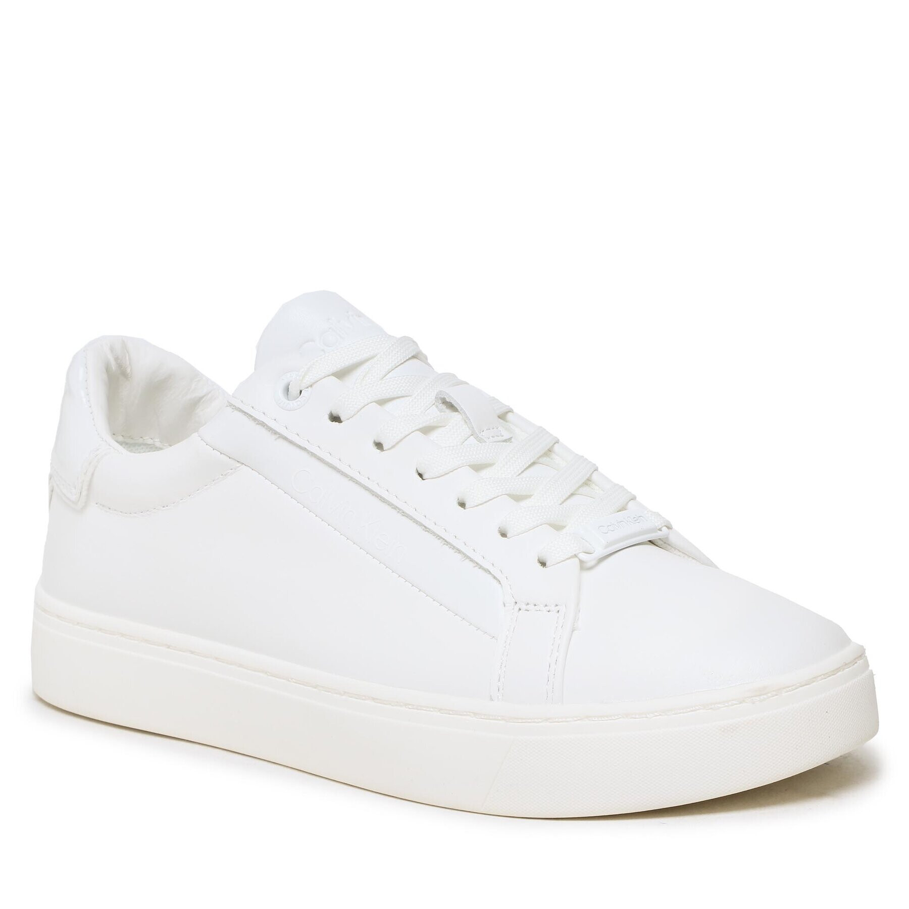 Calvin Klein Sneakersy Logo Cupsole Lace Up HW0HW01353 Bílá - Pepit.cz