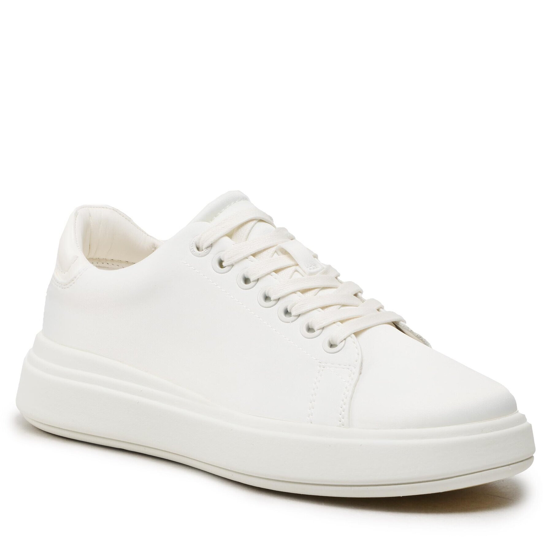 Calvin Klein Sneakersy Raides Cupsole Lace Up - Satin HW0HW01426 Bílá - Pepit.cz