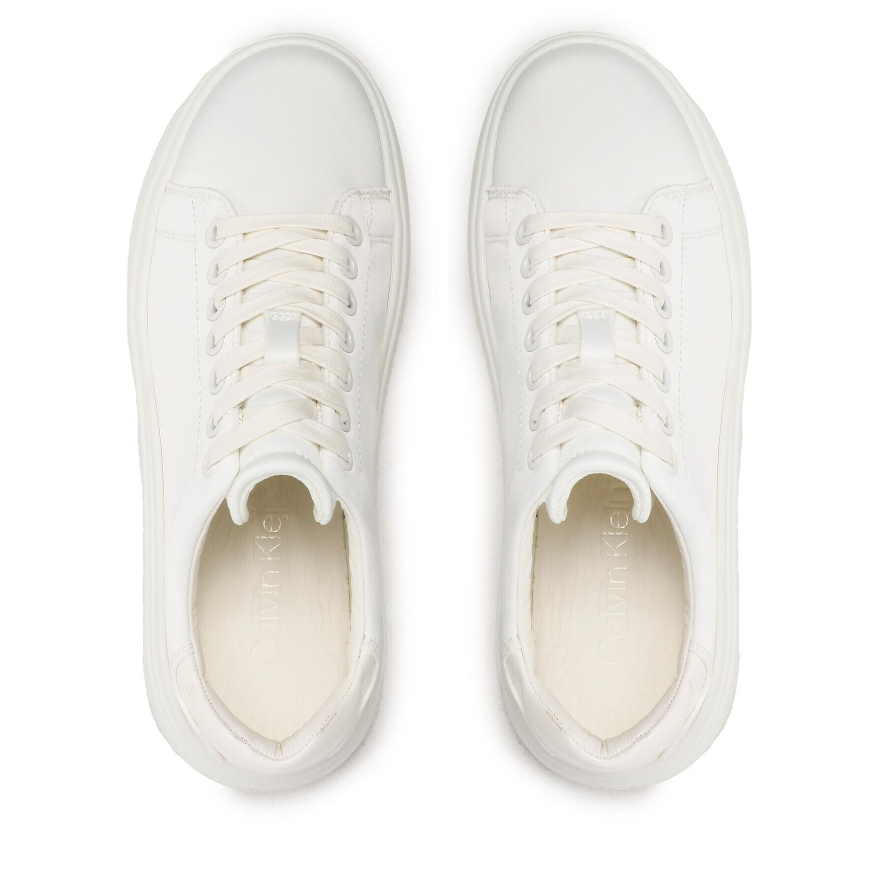 Calvin Klein Sneakersy Raides Cupsole Lace Up - Satin HW0HW01426 Bílá - Pepit.cz