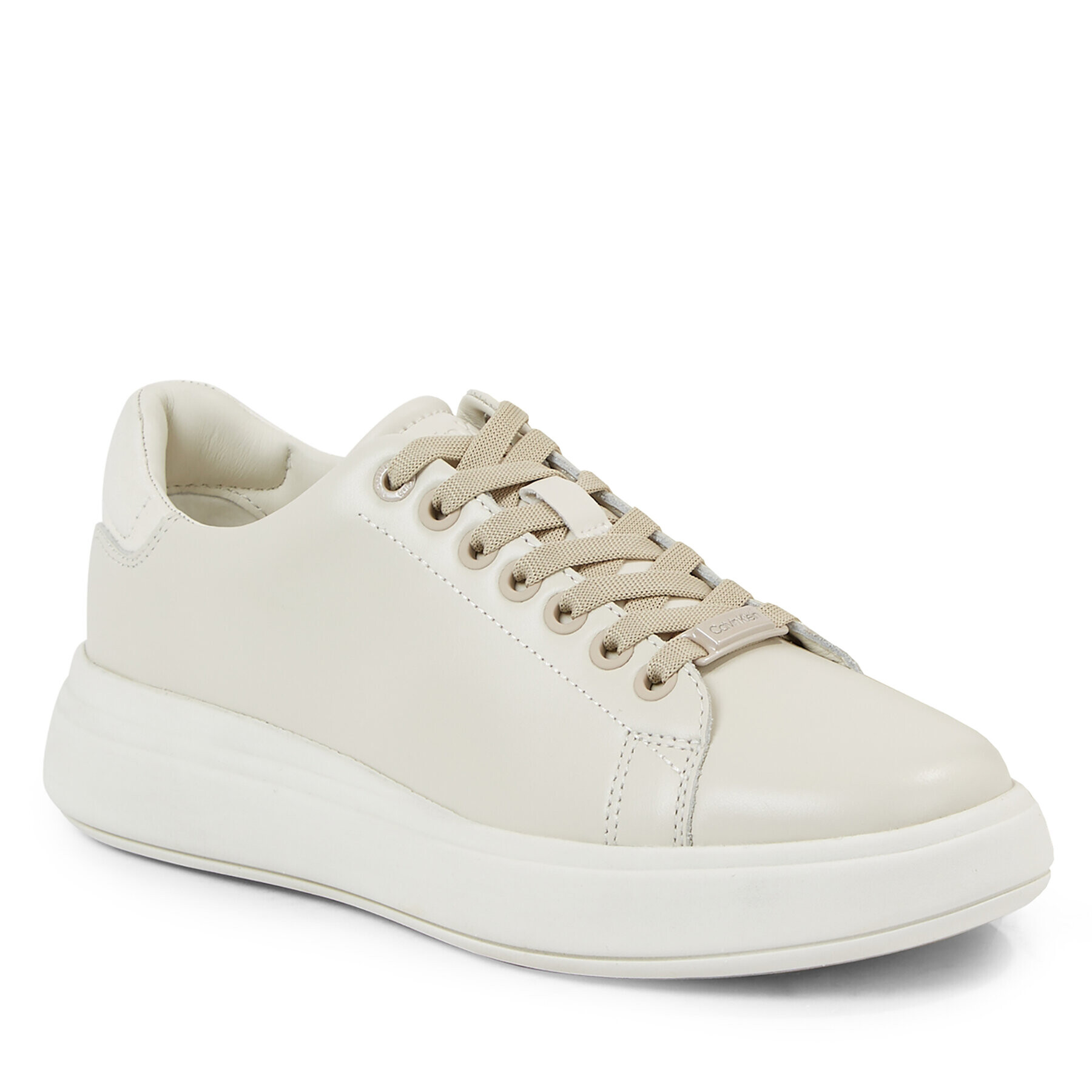 Calvin Klein Sneakersy Raised Cupsole Lace Up HW0HW01668 Béžová - Pepit.cz