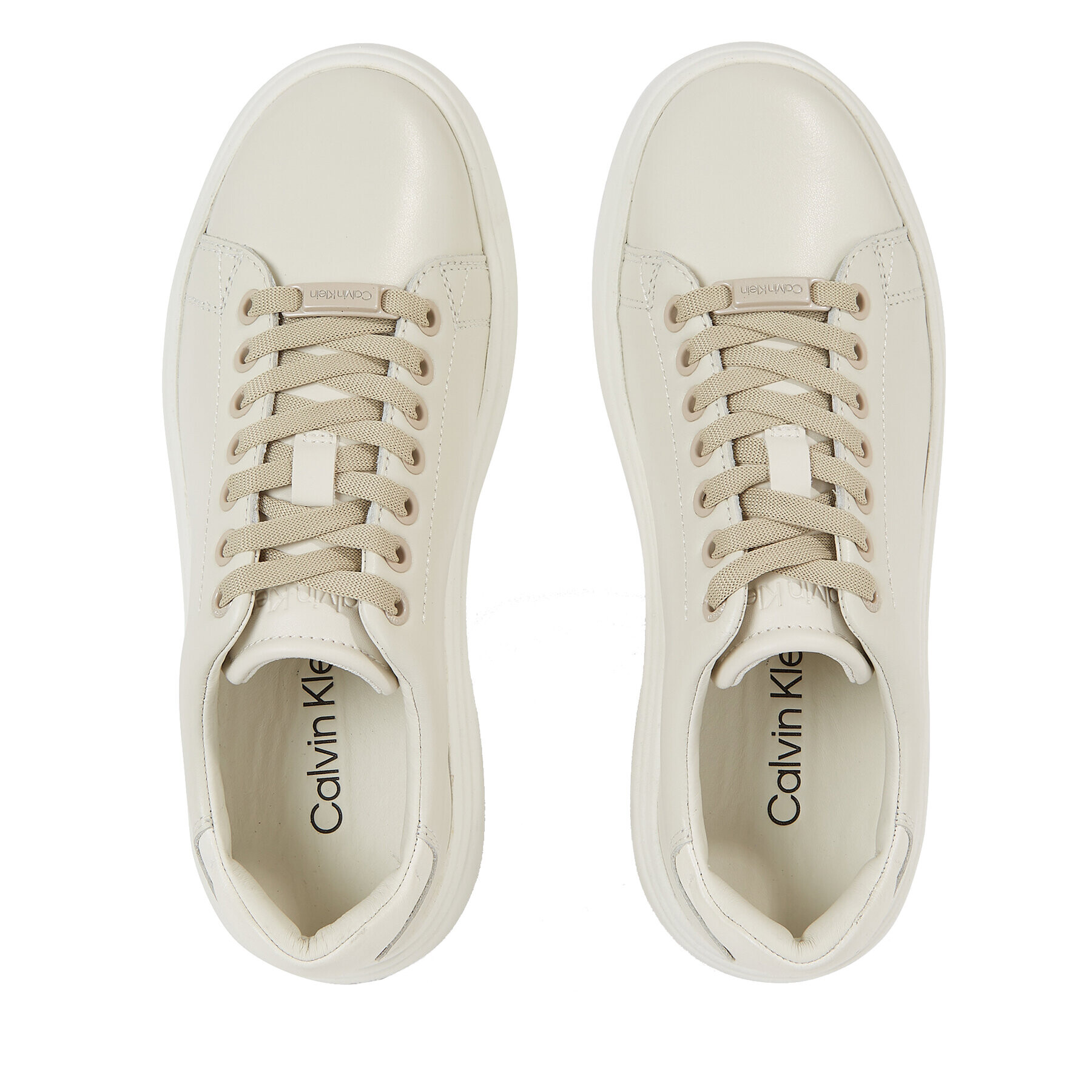 Calvin Klein Sneakersy Raised Cupsole Lace Up HW0HW01668 Béžová - Pepit.cz