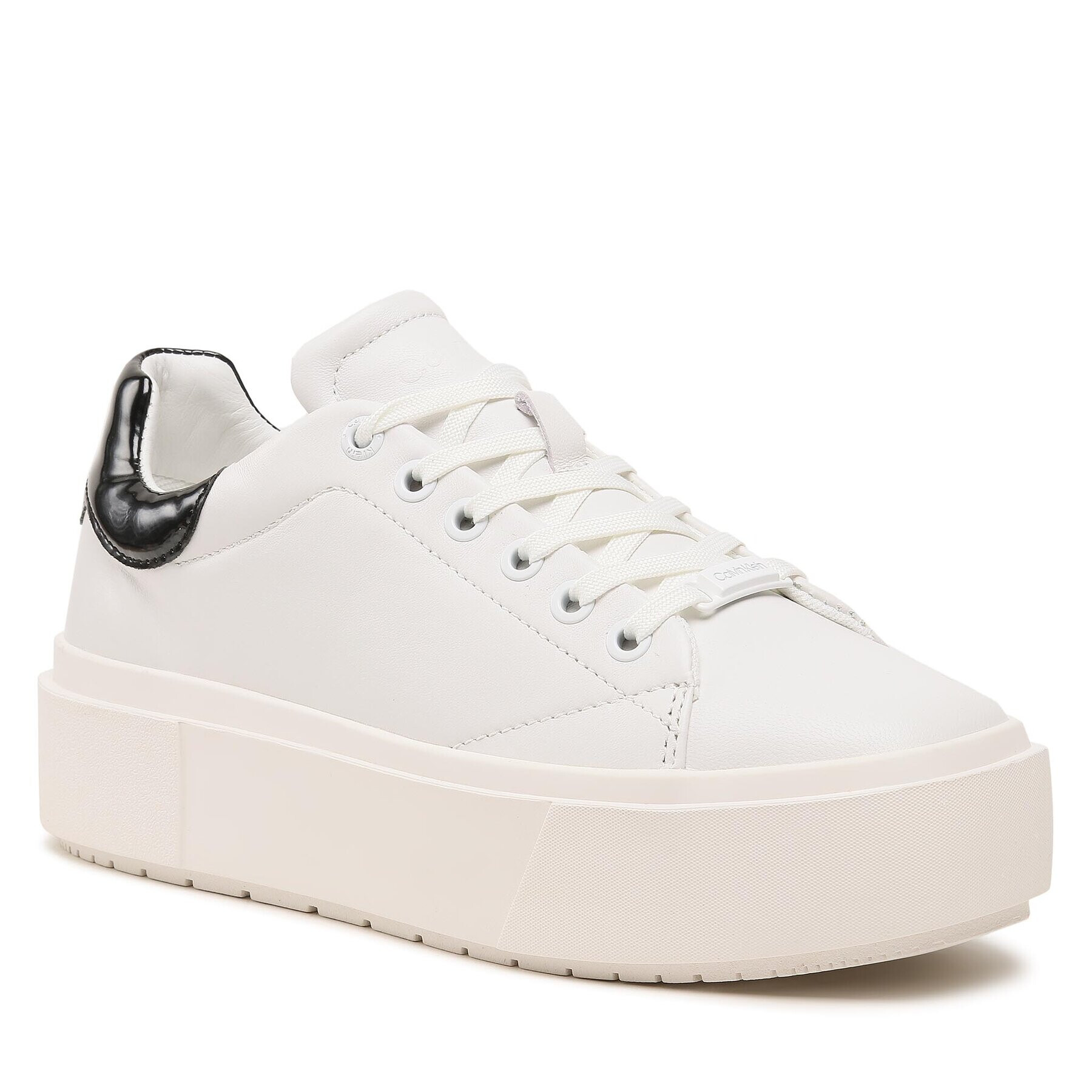 Calvin Klein Sneakersy Squared Flatform Cupsole Lace Up HW0HW01775 Bílá - Pepit.cz