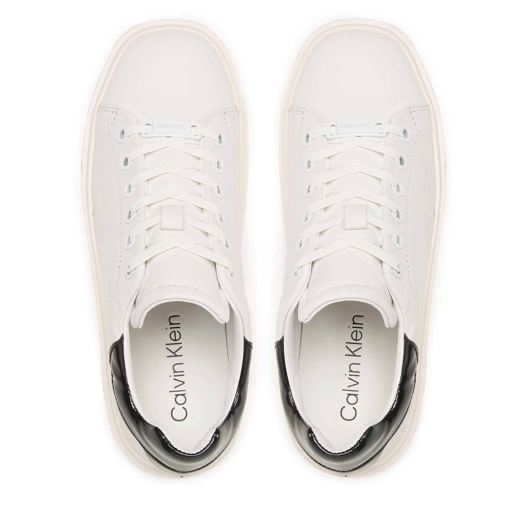 Calvin Klein Sneakersy Squared Flatform Cupsole Lace Up HW0HW01775 Bílá - Pepit.cz