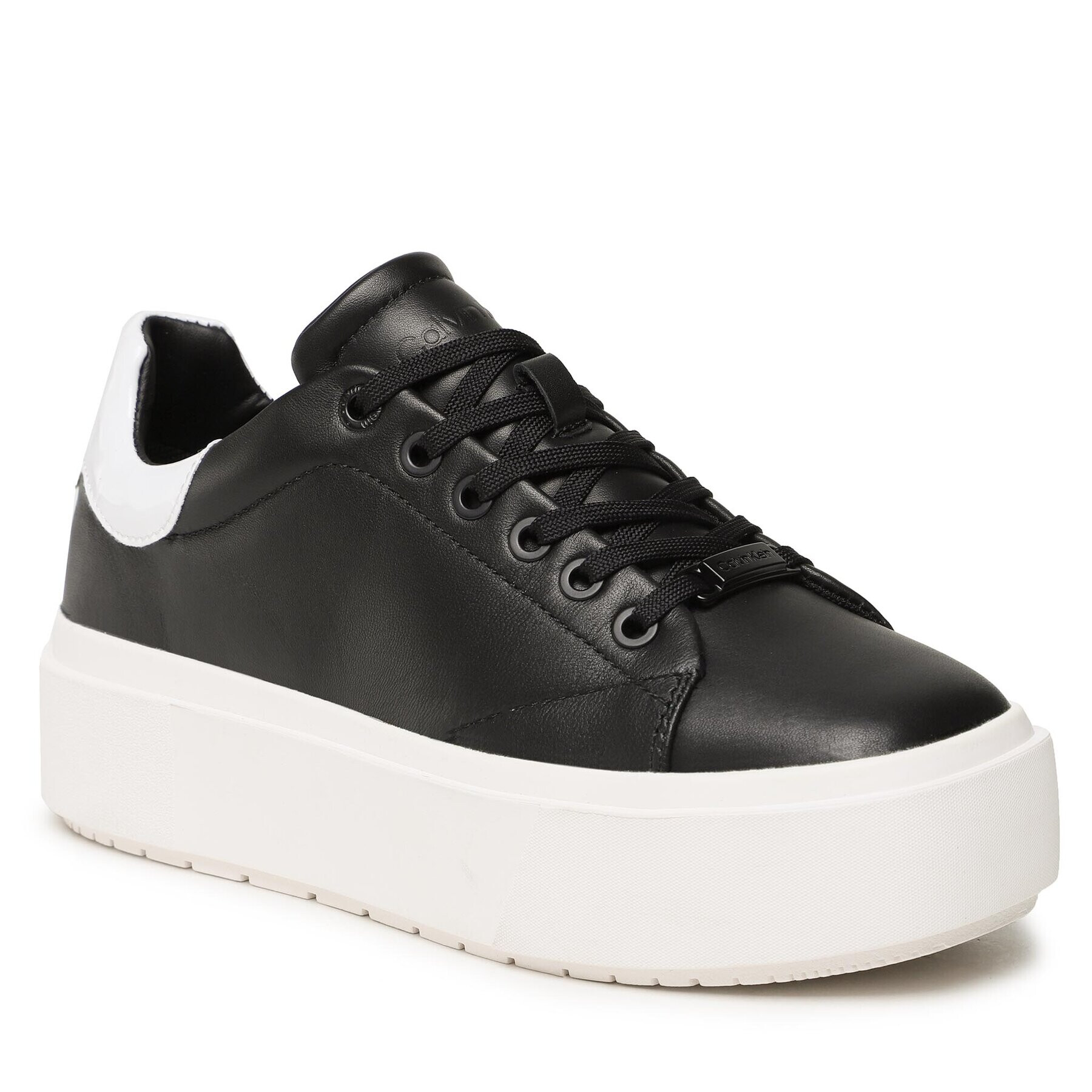 Calvin Klein Sneakersy Squared Flatform Cupsole Lace Up HW0HW01775 Černá - Pepit.cz