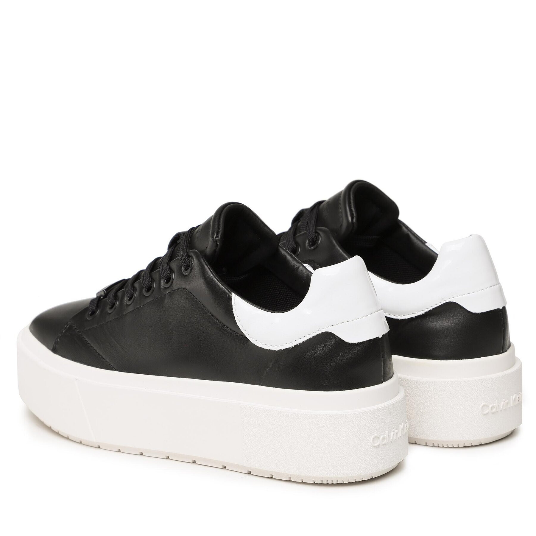 Calvin Klein Sneakersy Squared Flatform Cupsole Lace Up HW0HW01775 Černá - Pepit.cz