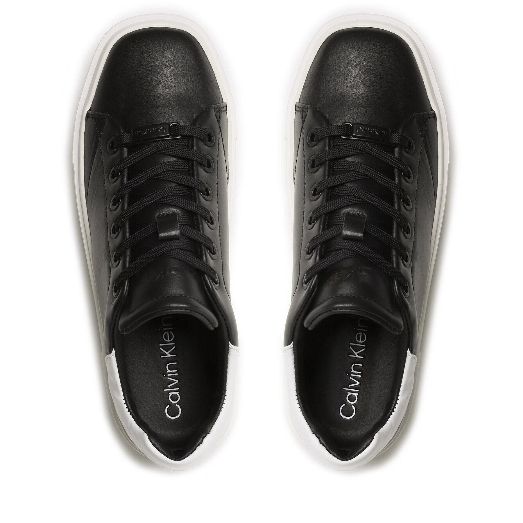 Calvin Klein Sneakersy Squared Flatform Cupsole Lace Up HW0HW01775 Černá - Pepit.cz